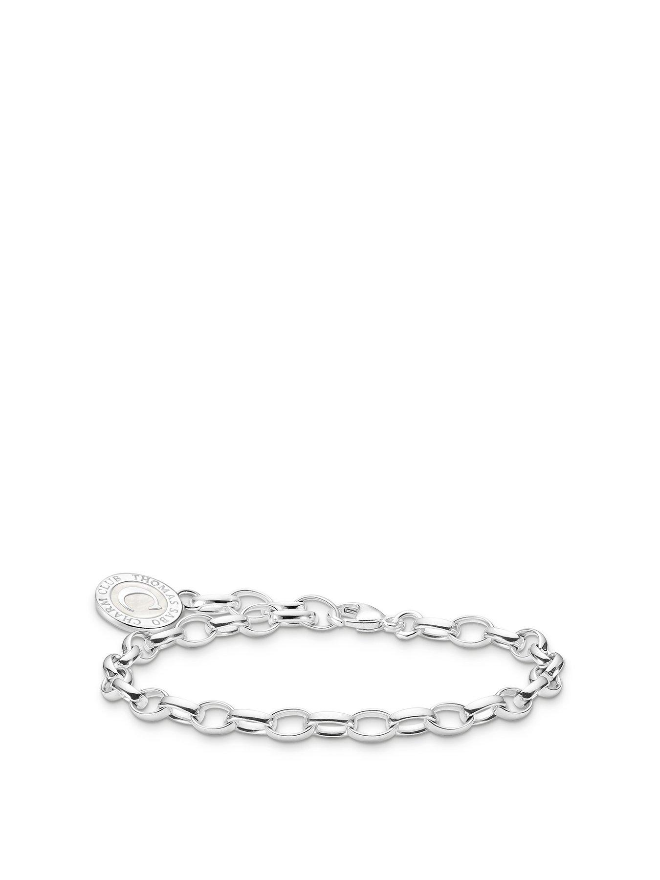 undefined Charm Bracelet: Polished 925 silver, customizable on wide anchor links, hand-painted Charmista coin, individually adjustable