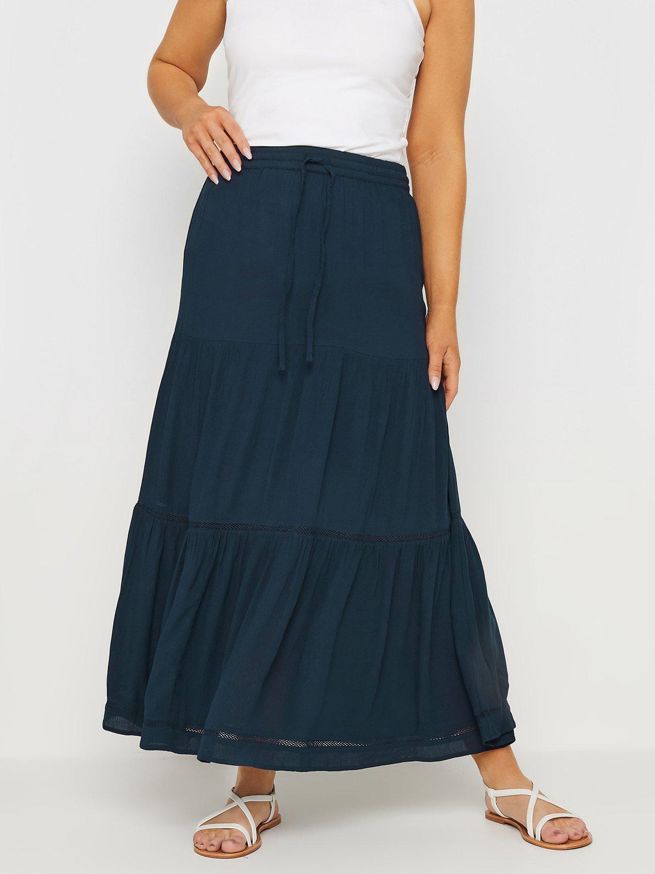 Margot Tiered Performance Skirt- Navy main image 1