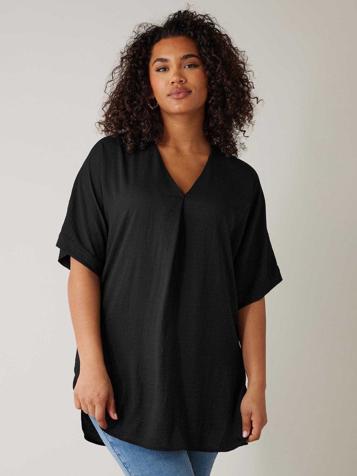 undefined V-neck Blouse - Black