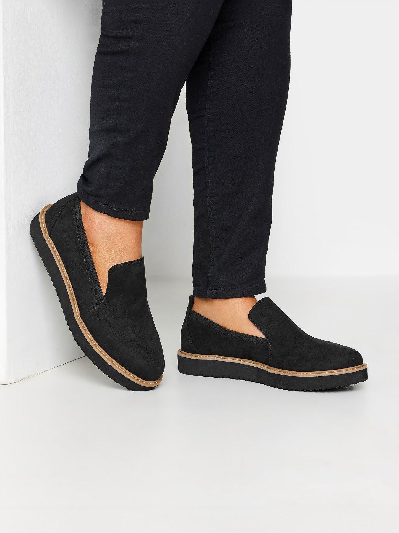Image 4 of 4 of Yours Extra Wide Fit Eva Wedge Slip On Loafer - Black