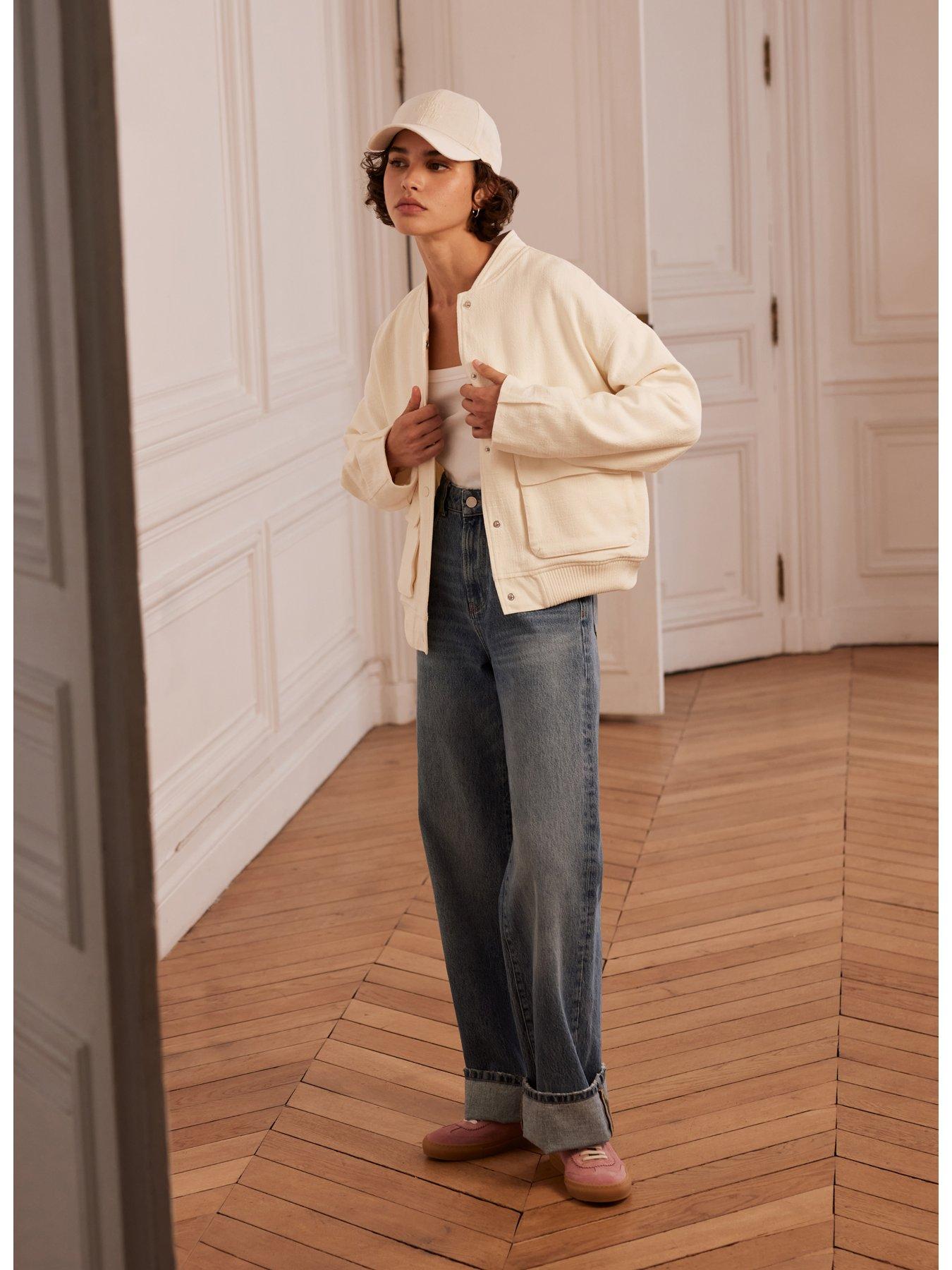 Mint velvet ivory bomber jacket store