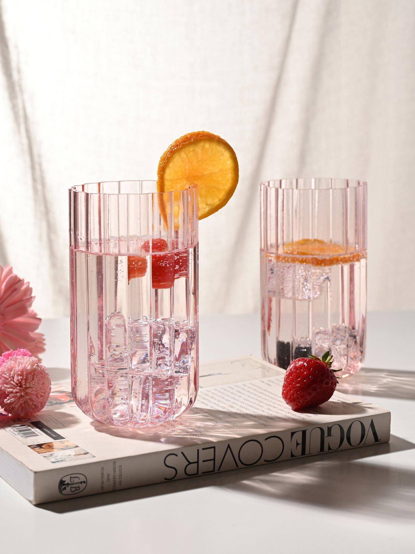 Hestia Scalloped Tall Glass Tumblers – Set of 2