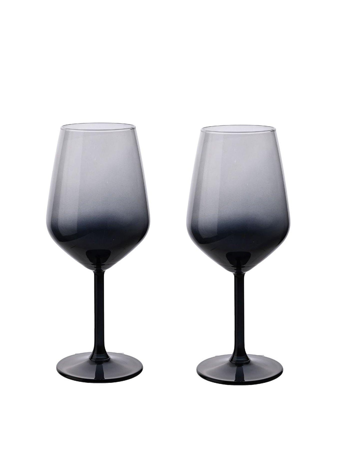 undefined Set of 2 Grey Ombre Wine Glasses