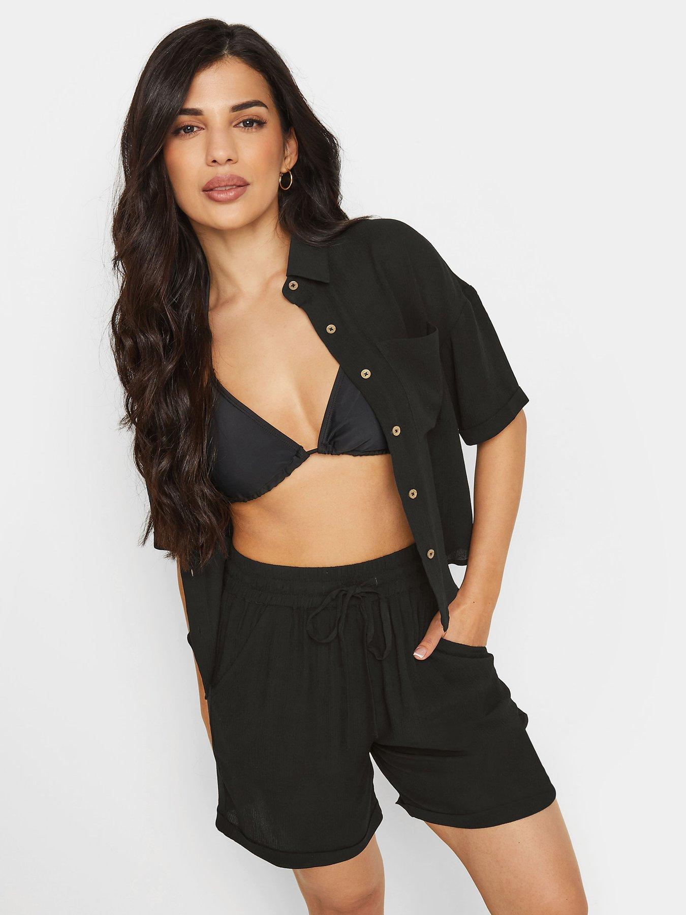 undefined Petite Crinkle Short Black