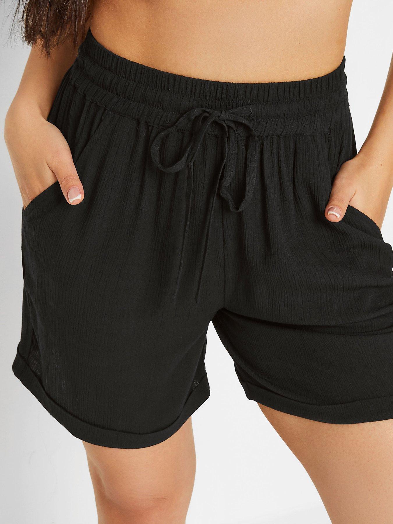  image of pixiegirl-petite-crinkle-short-black