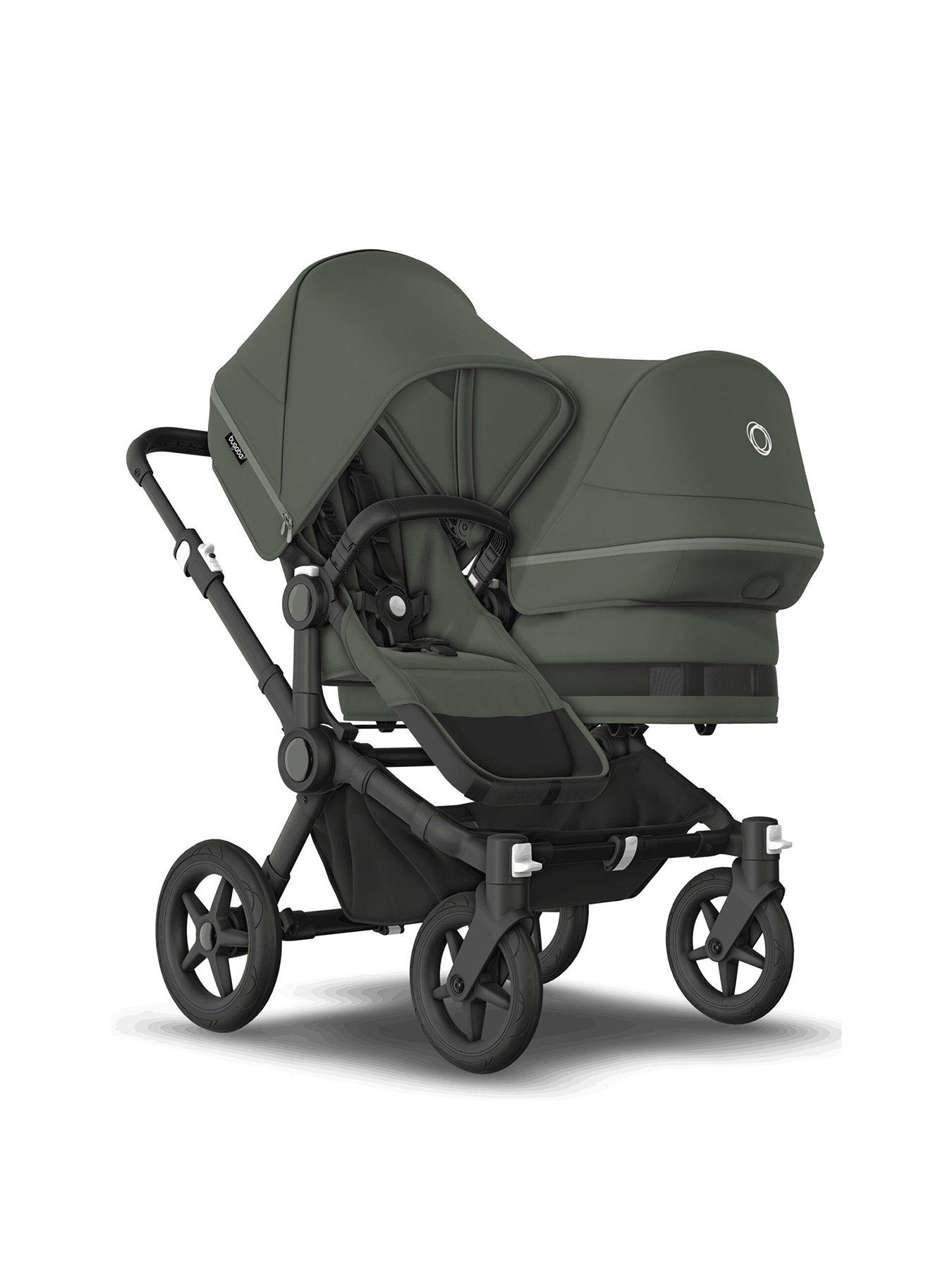undefined Donkey 5 Duo Complete Pushchair - Black/Forest Green-Forest Green