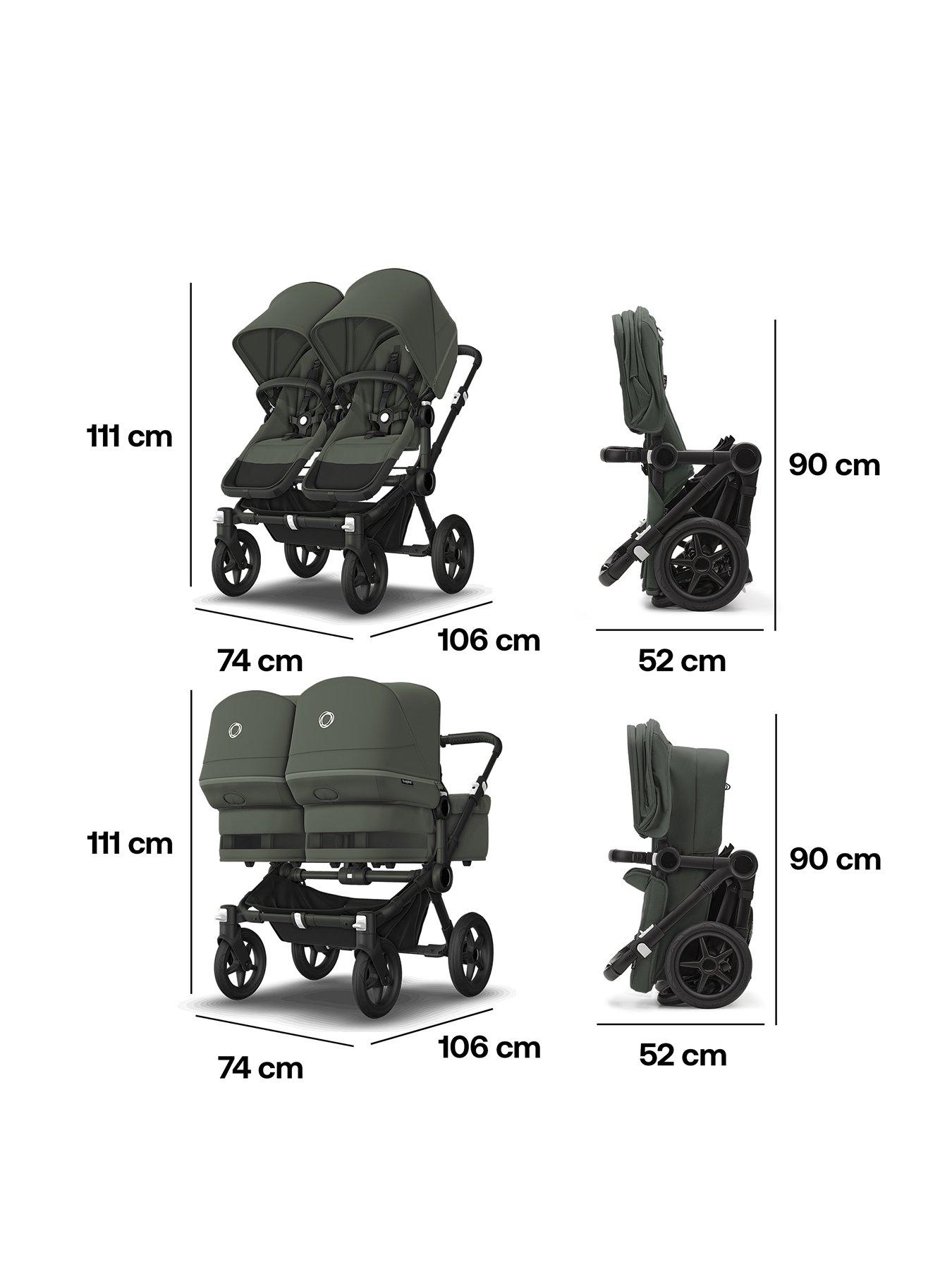  image of bugaboo-donkey-5-twin-complete-pushchair-blackforest-green-forest-green