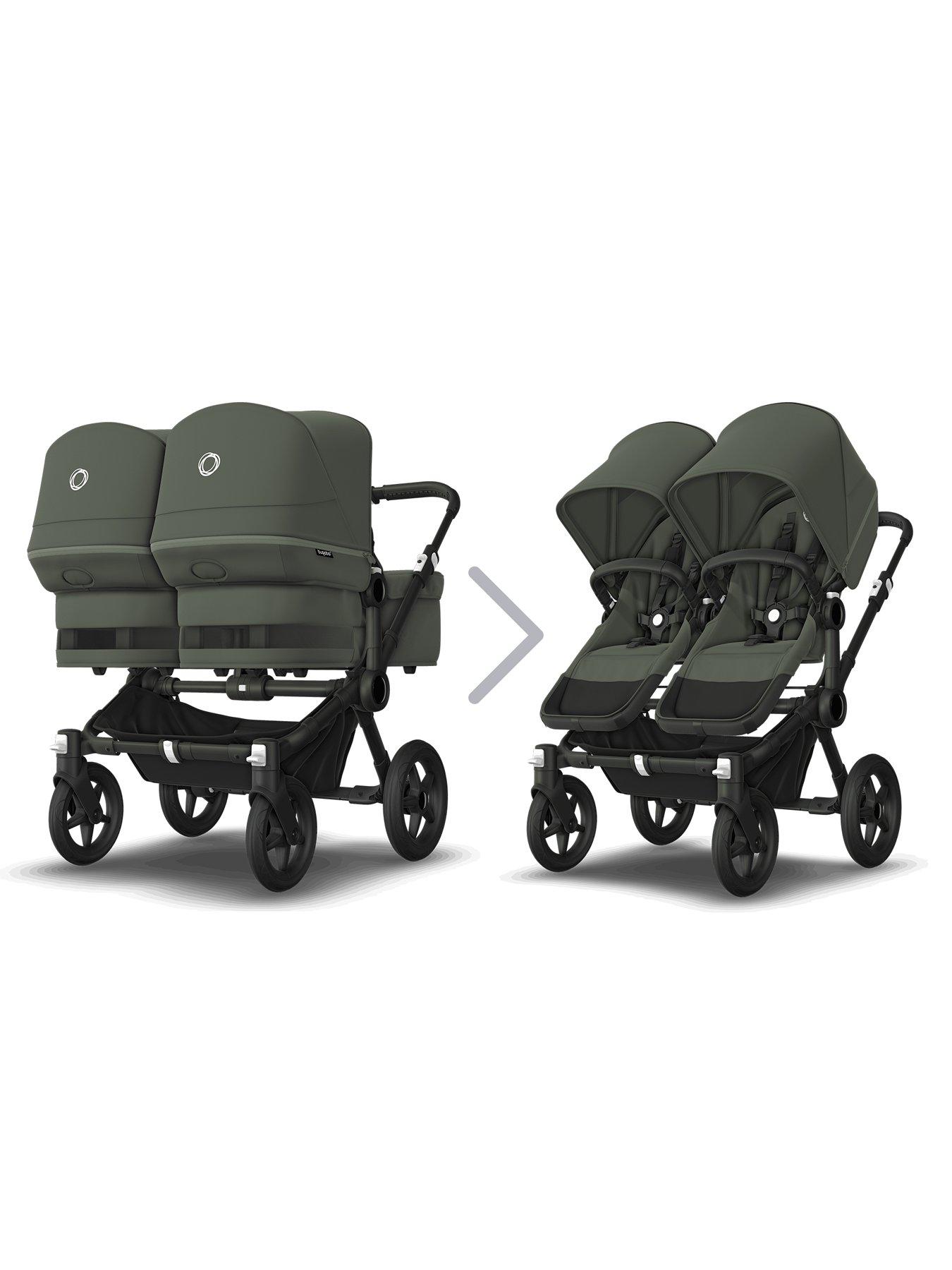  image of bugaboo-donkey-5-twin-complete-pushchair-blackforest-green-forest-green