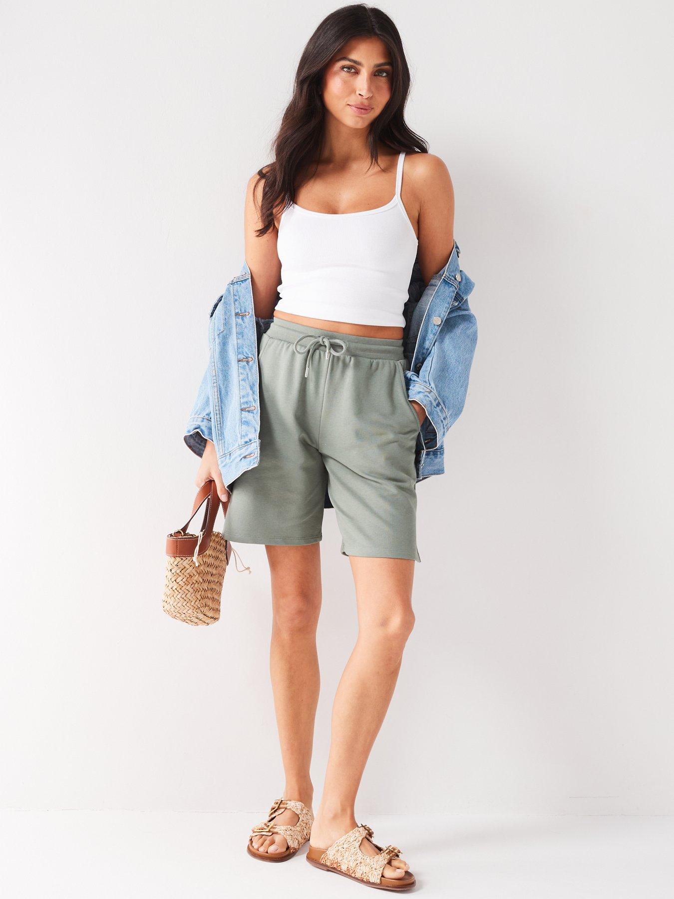 Image 3 of 6 of Everyday Longline Shorts - Khaki