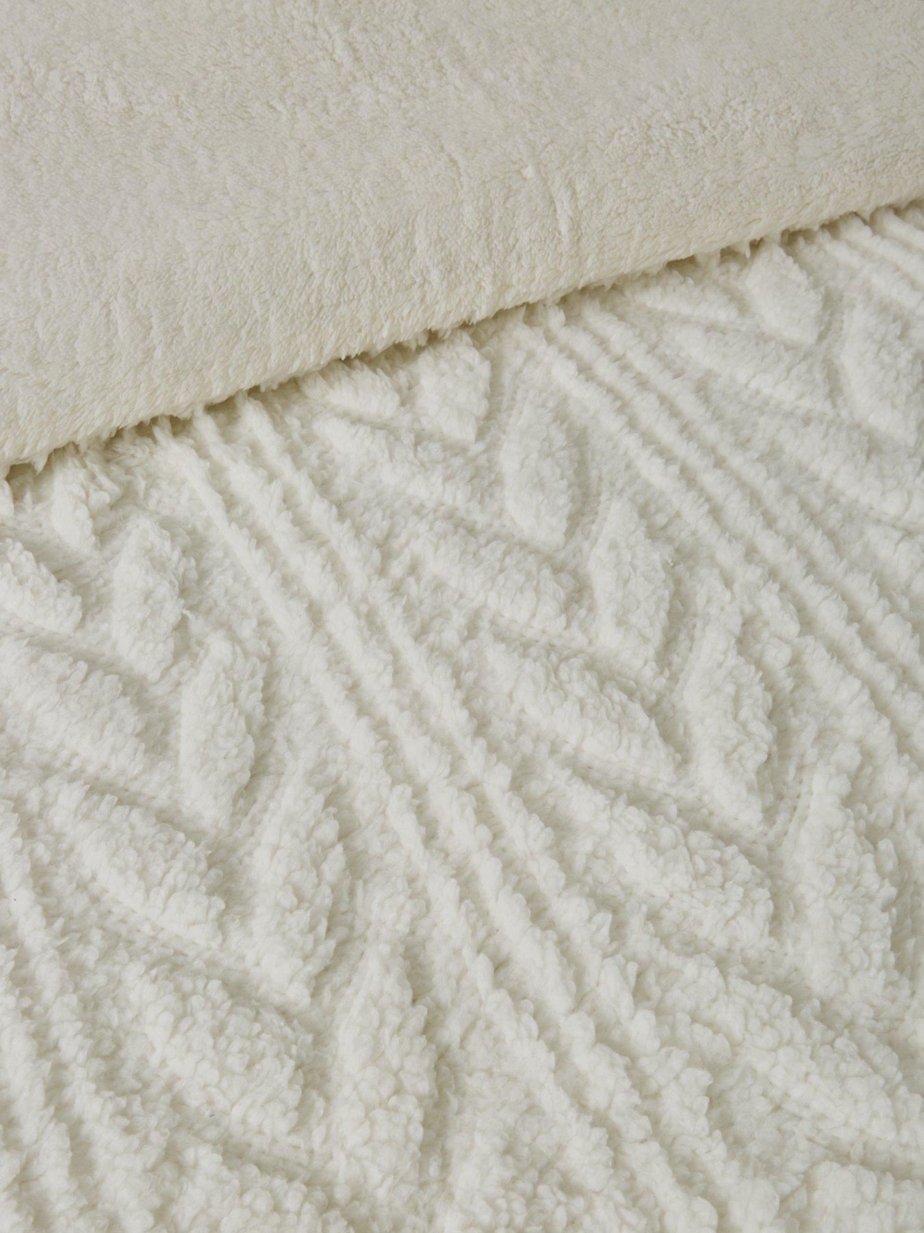  image of very-home-cosy-cable-knit-fleece-duvet-cover-set