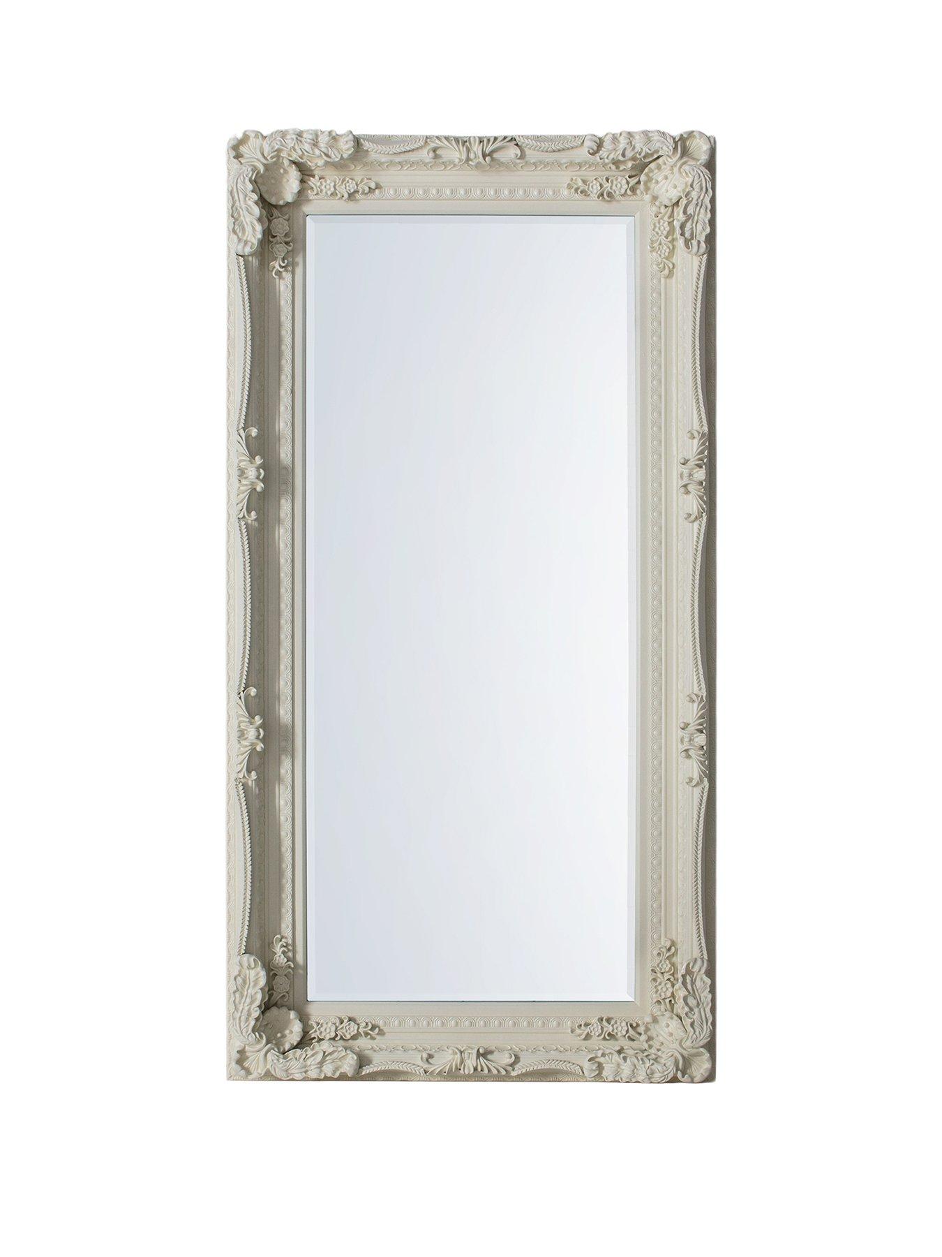  image of gallery-carved-louis-leaner-mirror-cream