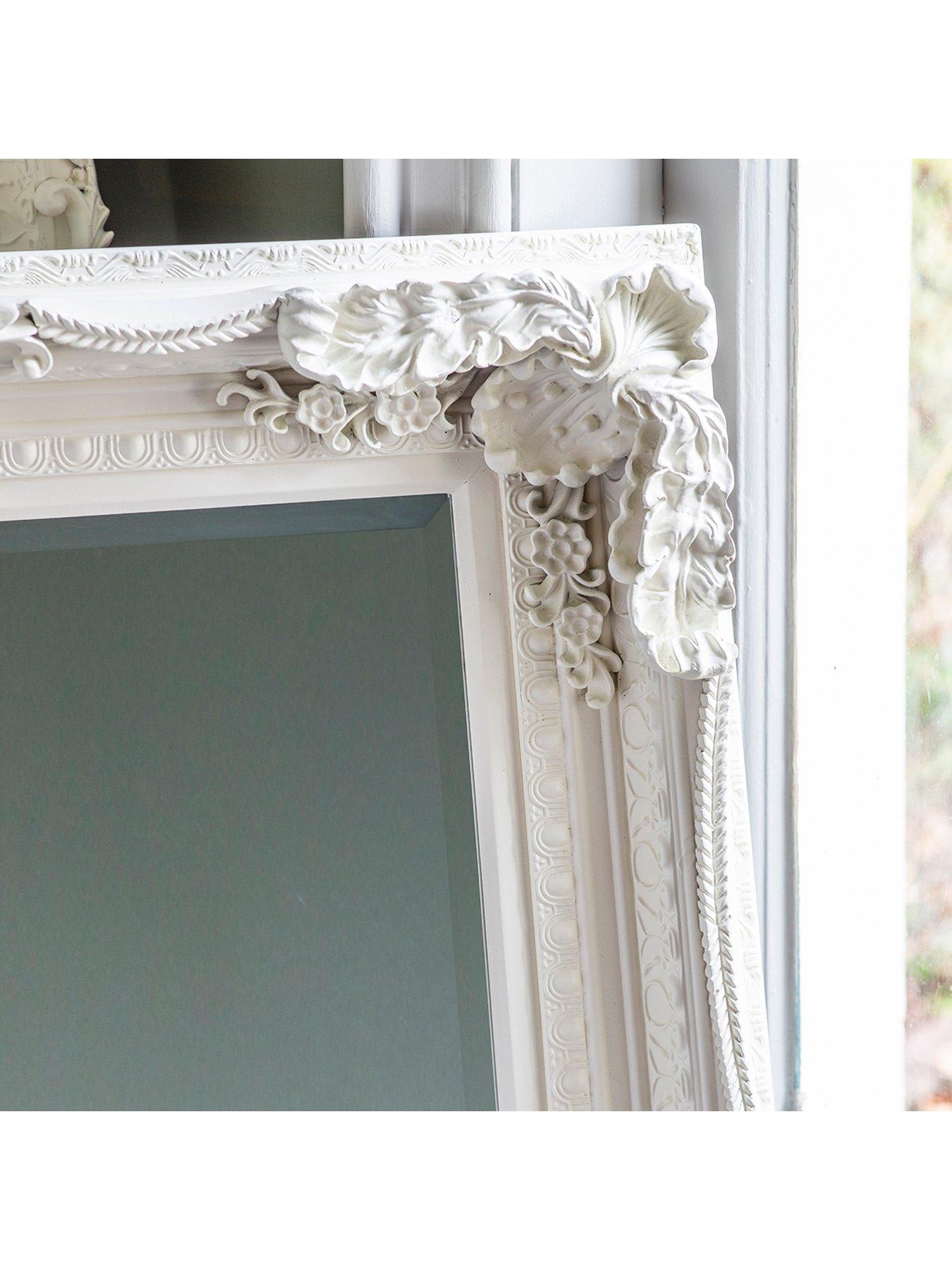  image of gallery-carved-louis-leaner-mirror-cream