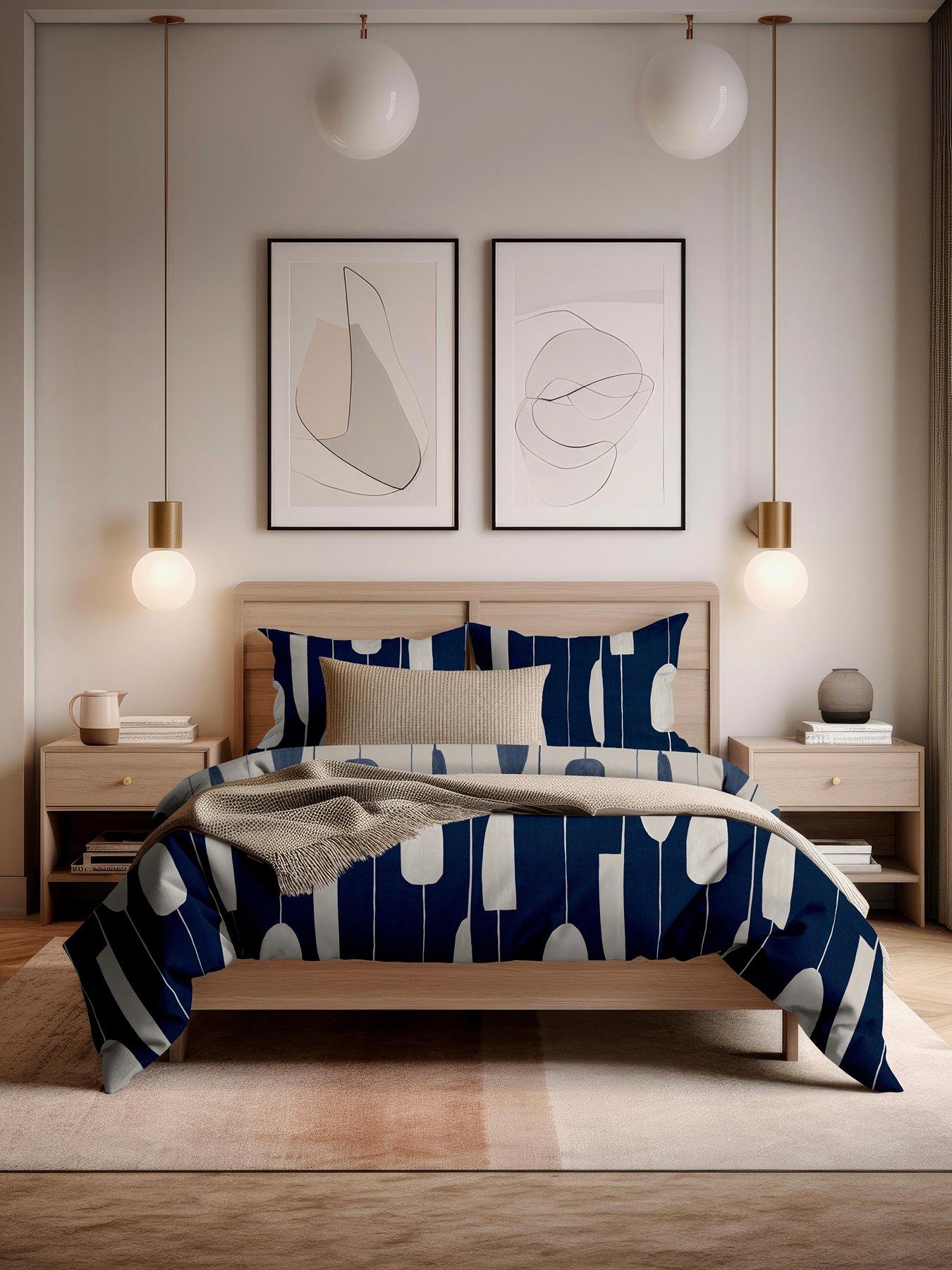  image of copenhagen-home-luka-navy-duvet-cover-set