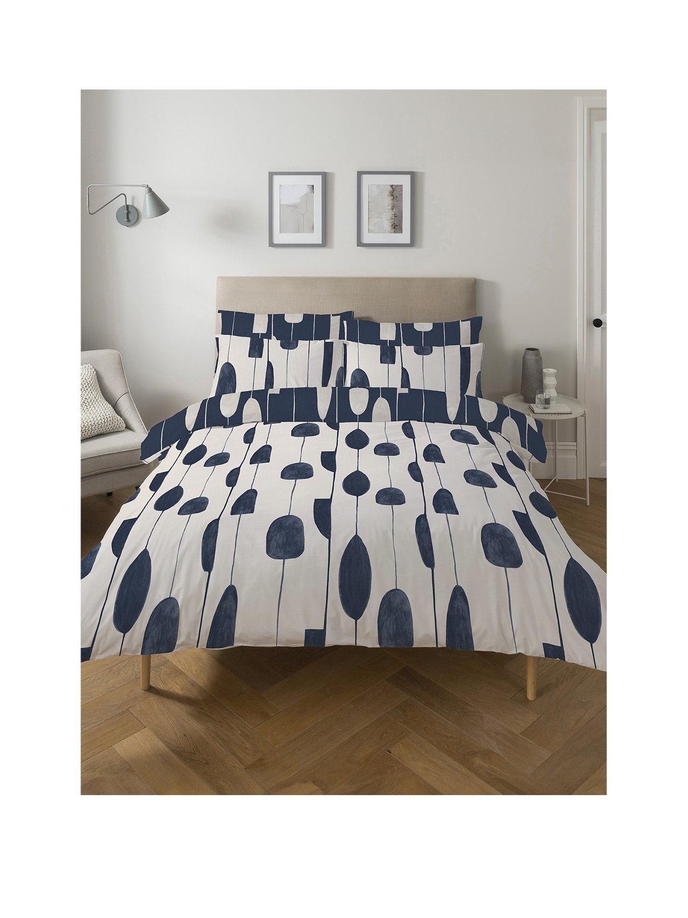  image of copenhagen-home-luka-navy-duvet-cover-set