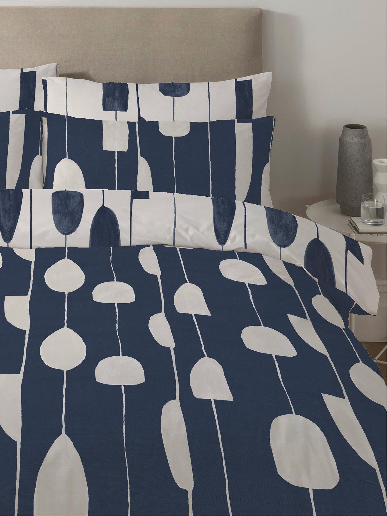  image of copenhagen-home-luka-navy-duvet-cover-set