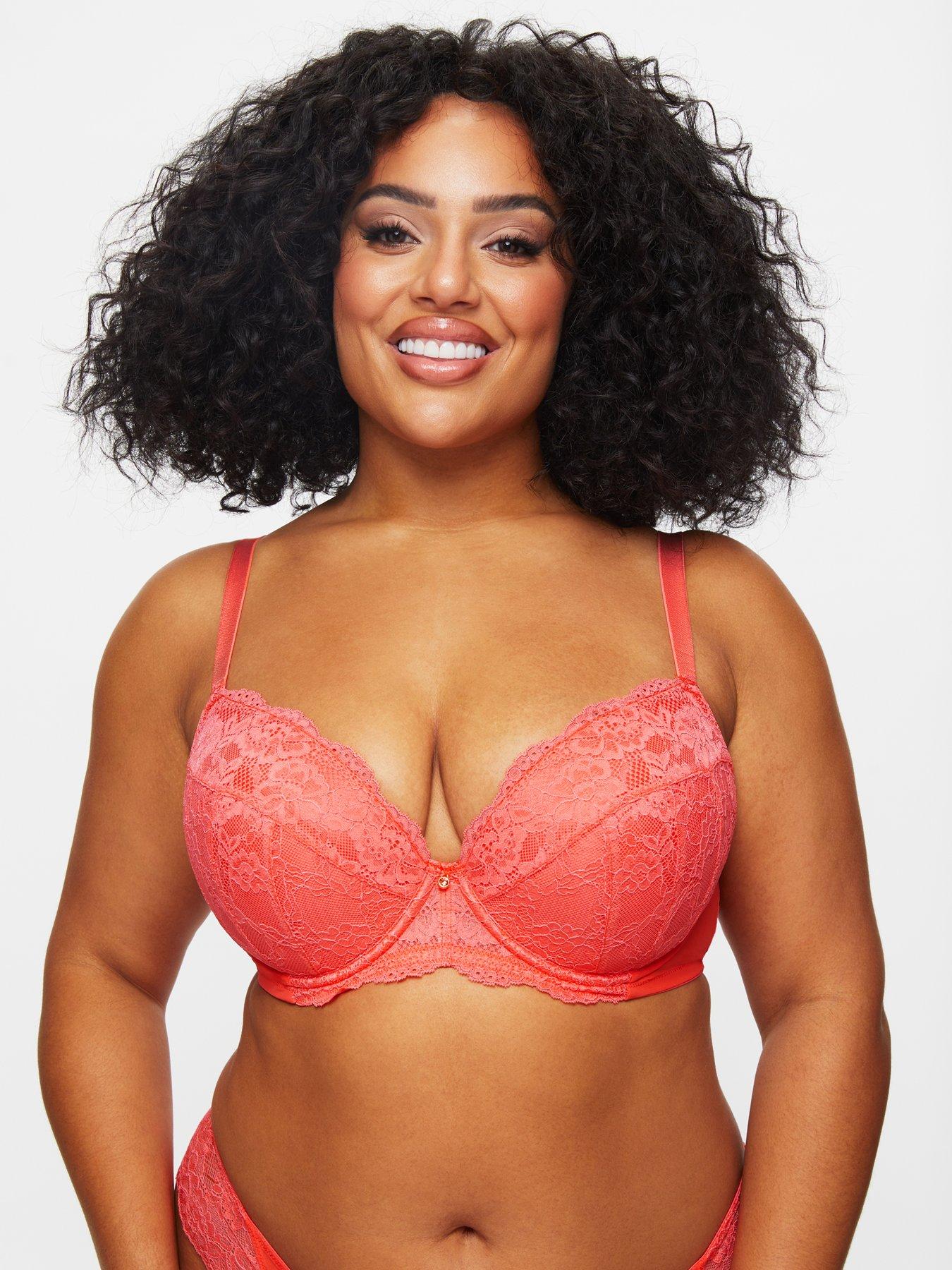 Ann Summers Fuller Bust Sexy Lace Non Padded Plunge Bra In Red for Women