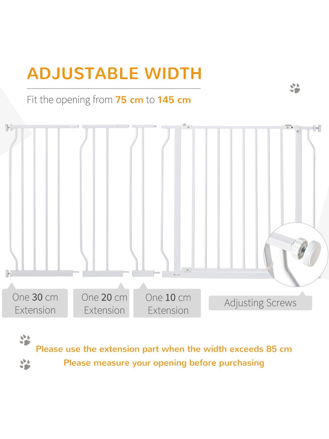  image of pawhut-pressure-fit-dog-gate-76h-x-75-145w-cm-white