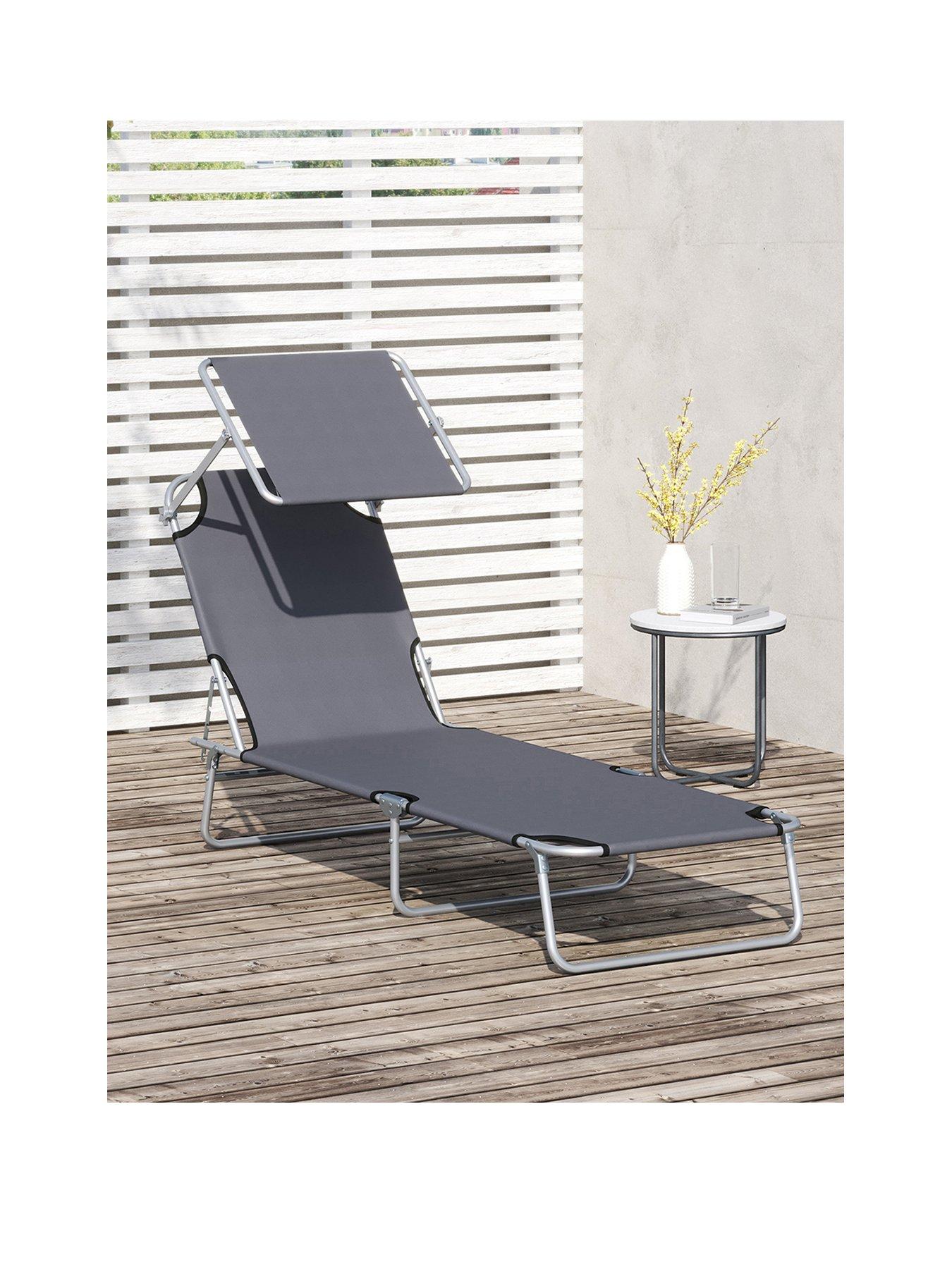 OutSunny Sun Lounger (Built-In Visor)