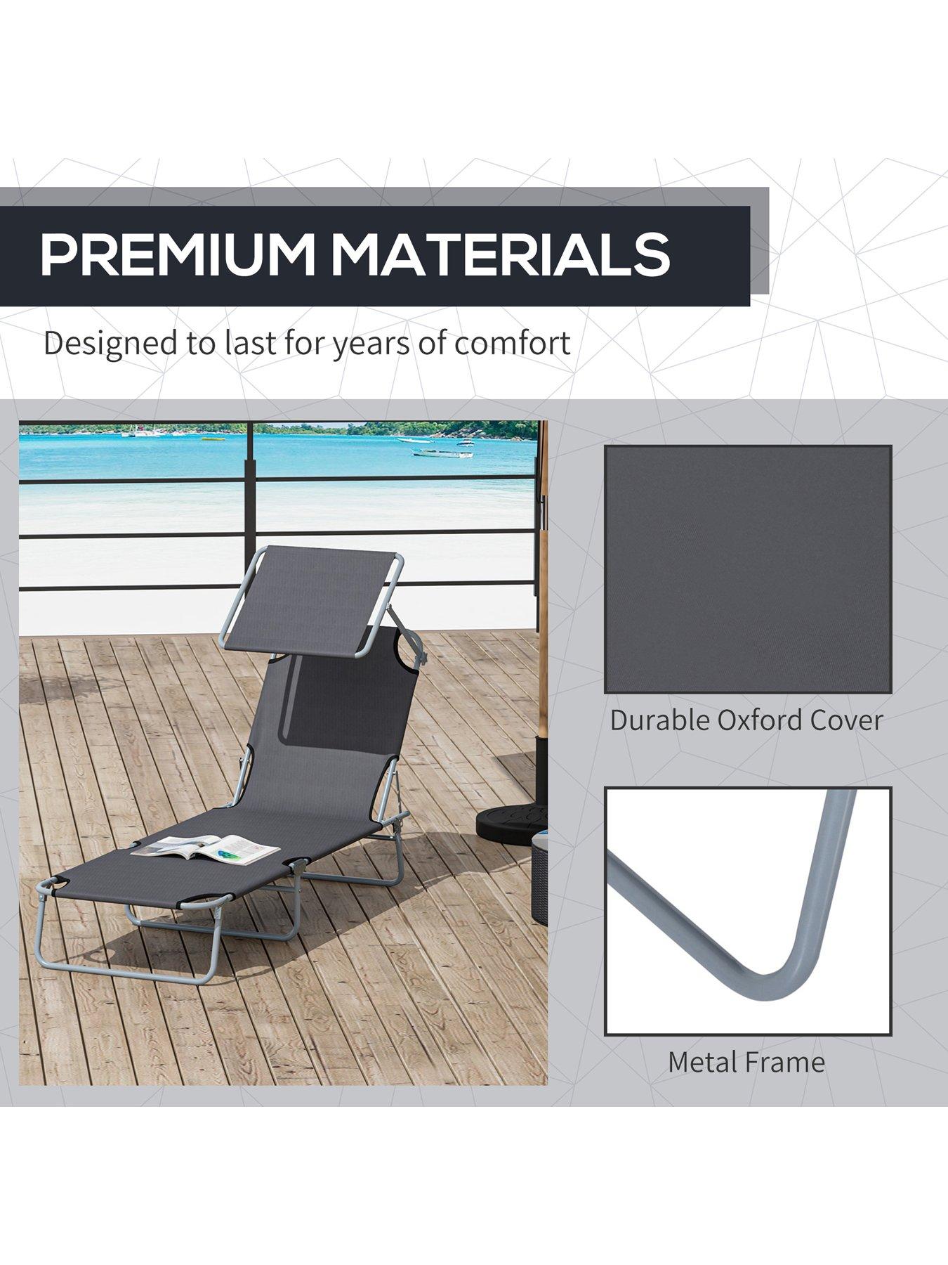  image of outsunny-sun-lounger-built-in-visor