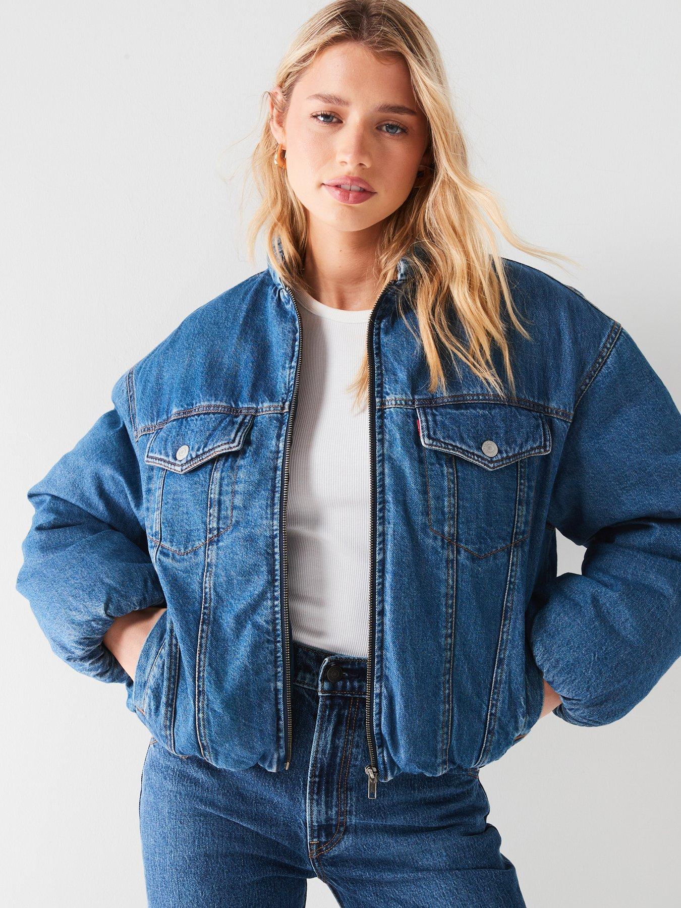 undefined 90s Padded Trucker Denim Jacket - Plushy