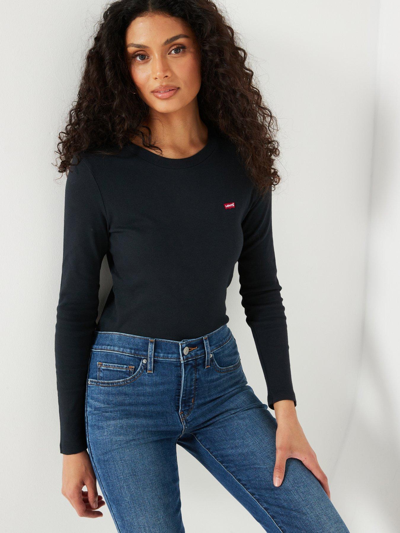  image of levis-essential-long-sleeve-t-shirt-caviar-black