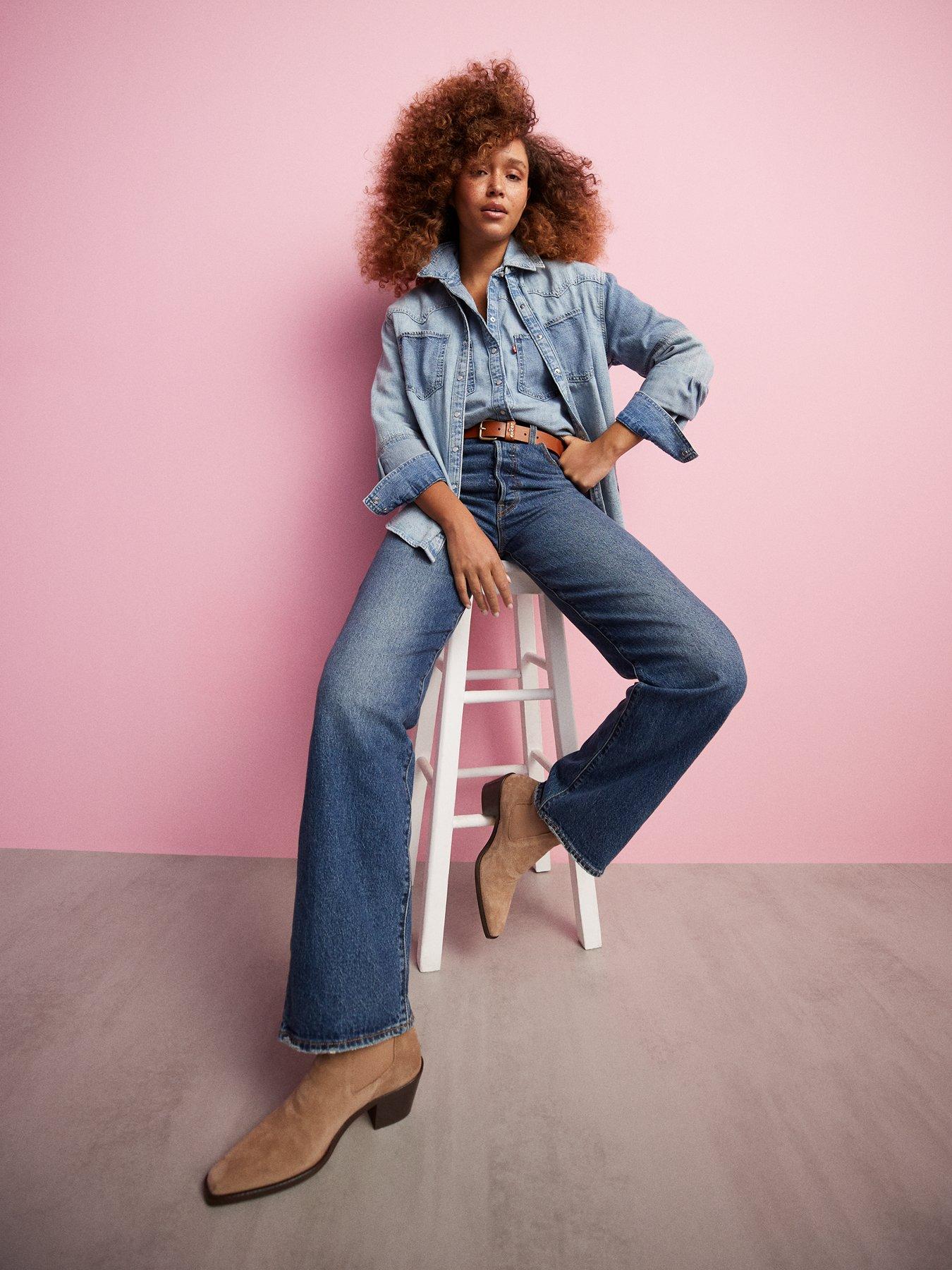  image of levis-ribcage-full-length-jeans-valley-view-blue