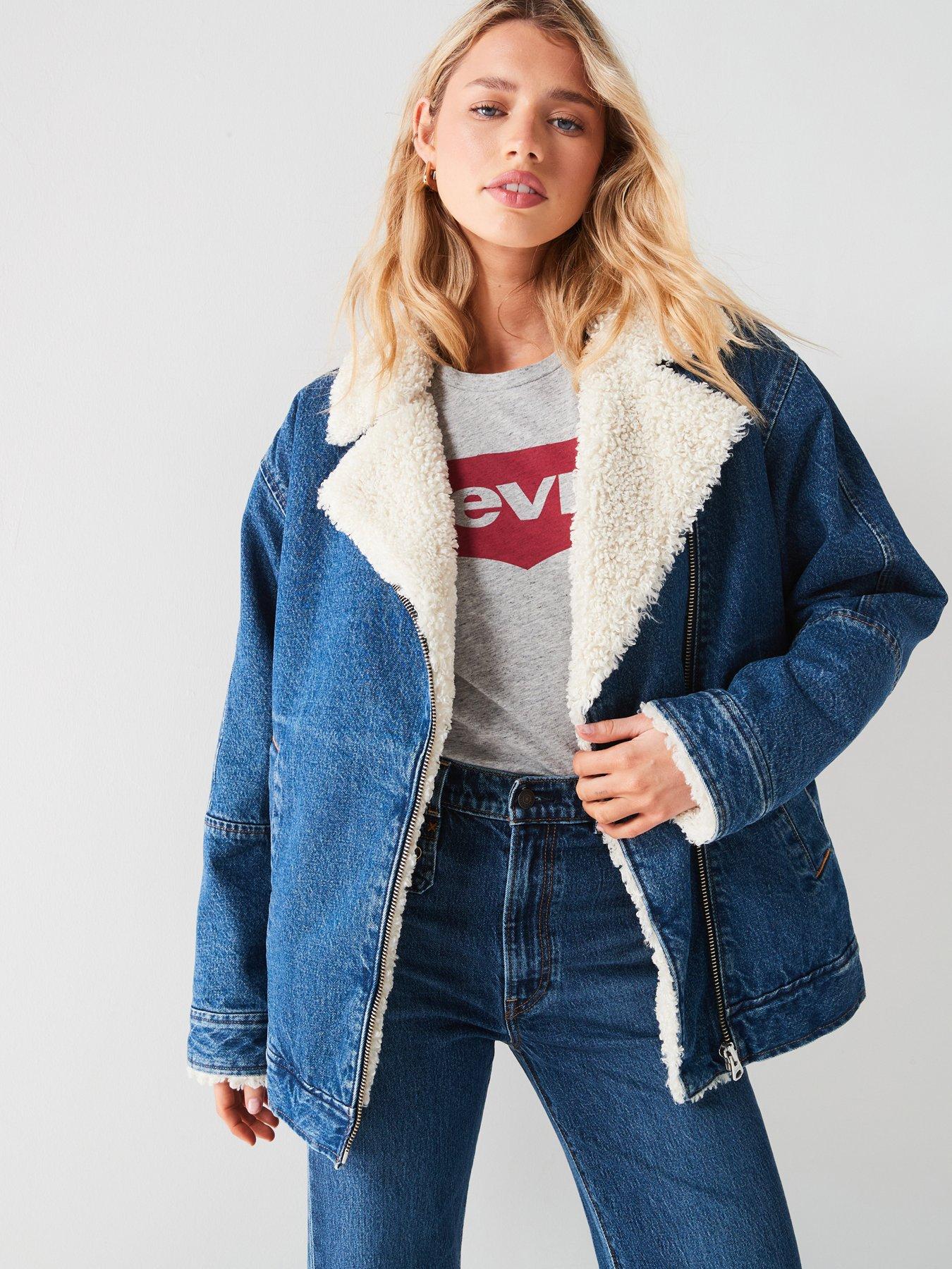 Levis borg denim jacket best sale