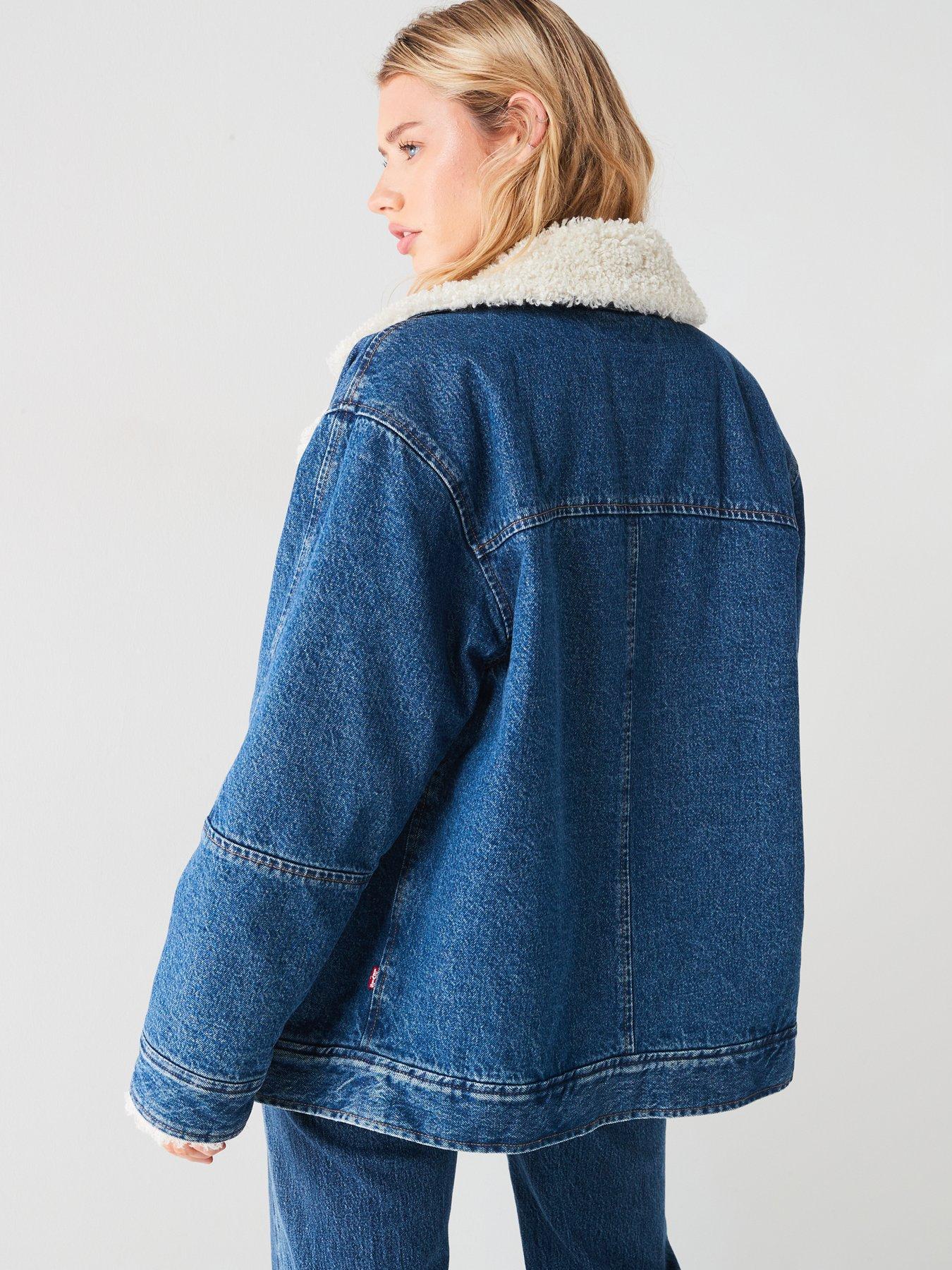 Levi's sherpa lined jacket shops with removable hood.