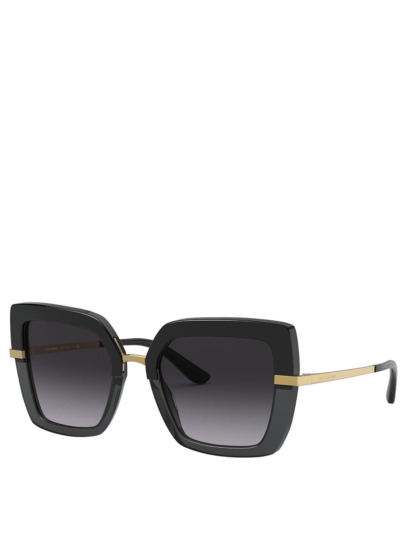 Image 1 of 4 of Dolce & Gabbana D&amp;G Black Square Frame Oversized Sunglass