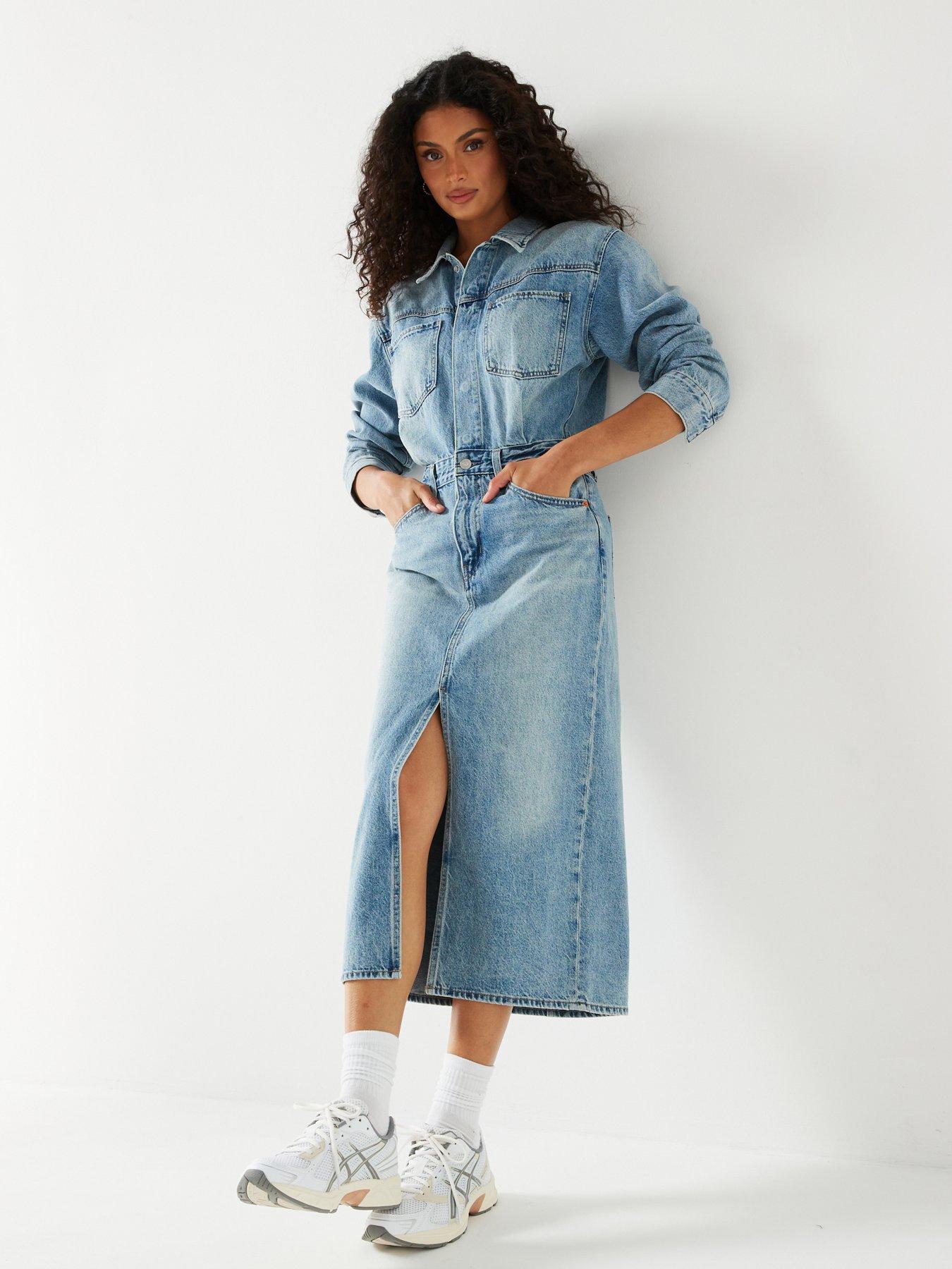 Western Denim Midi Dress Feeling This