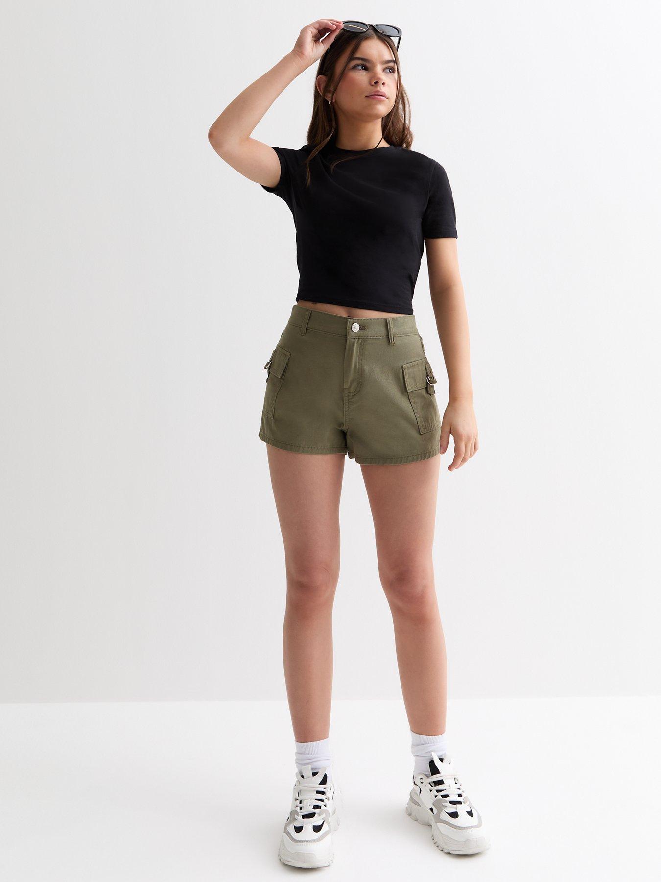 New Look 915 Girls Khaki Cotton Cargo Shorts littlewoods