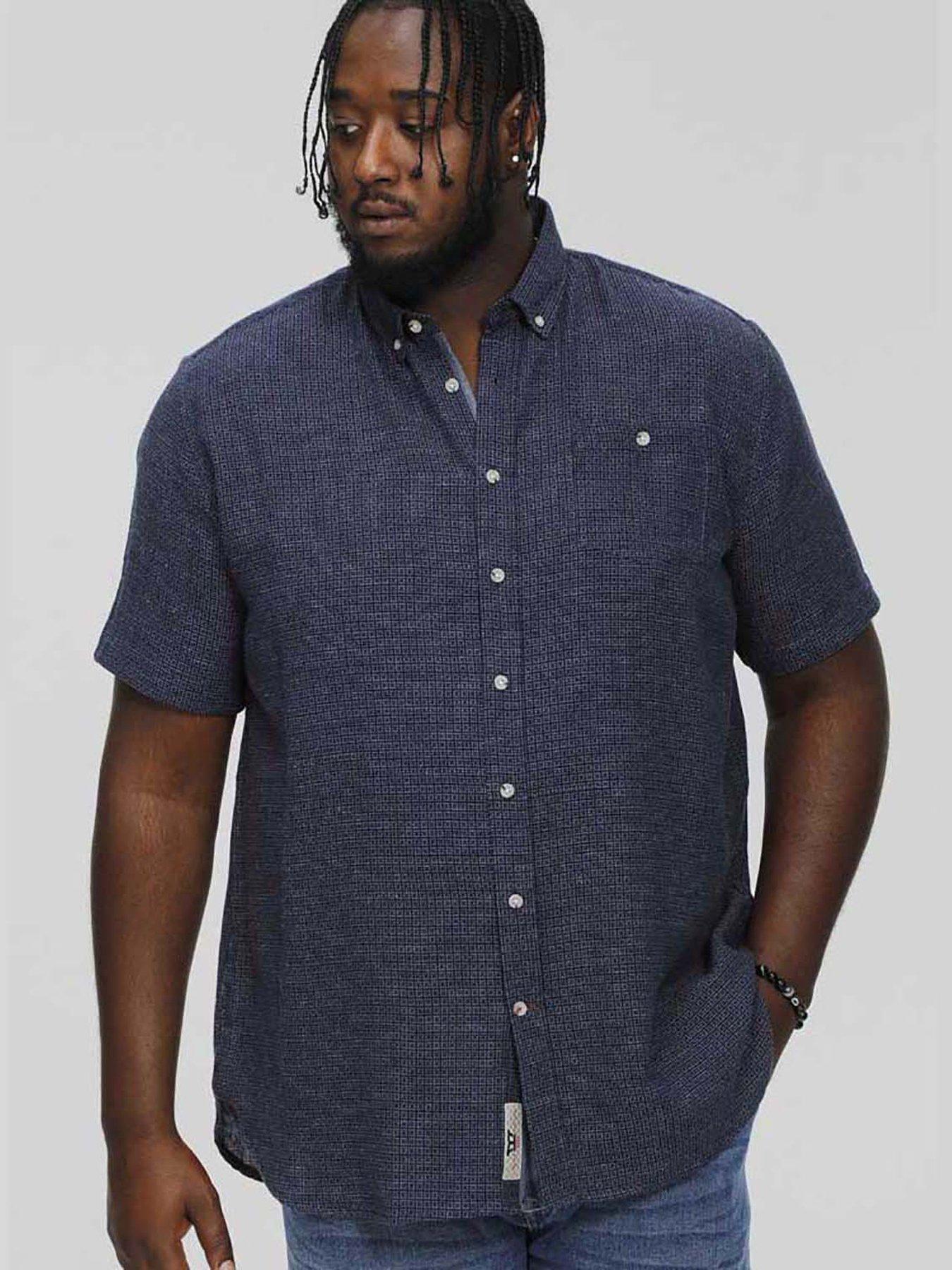 D555 Girton Short Sleeved Lined Shirt - Navy