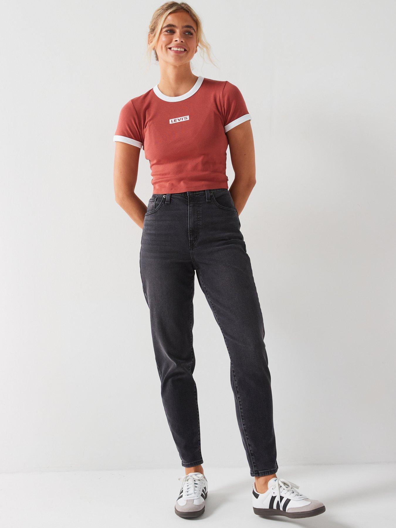 Levi's High Waisted Mom Jeans Say No Go Grey Littlewoods