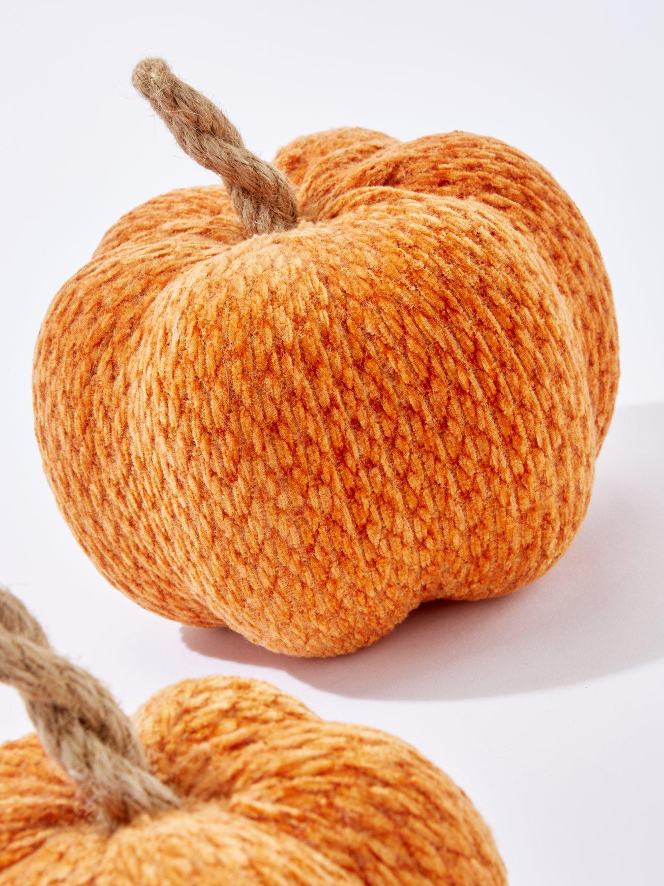 Image 4 of 6 of The Very Collection Set of 2 Chenille Pumpkin Autumn/Halloween Decorations