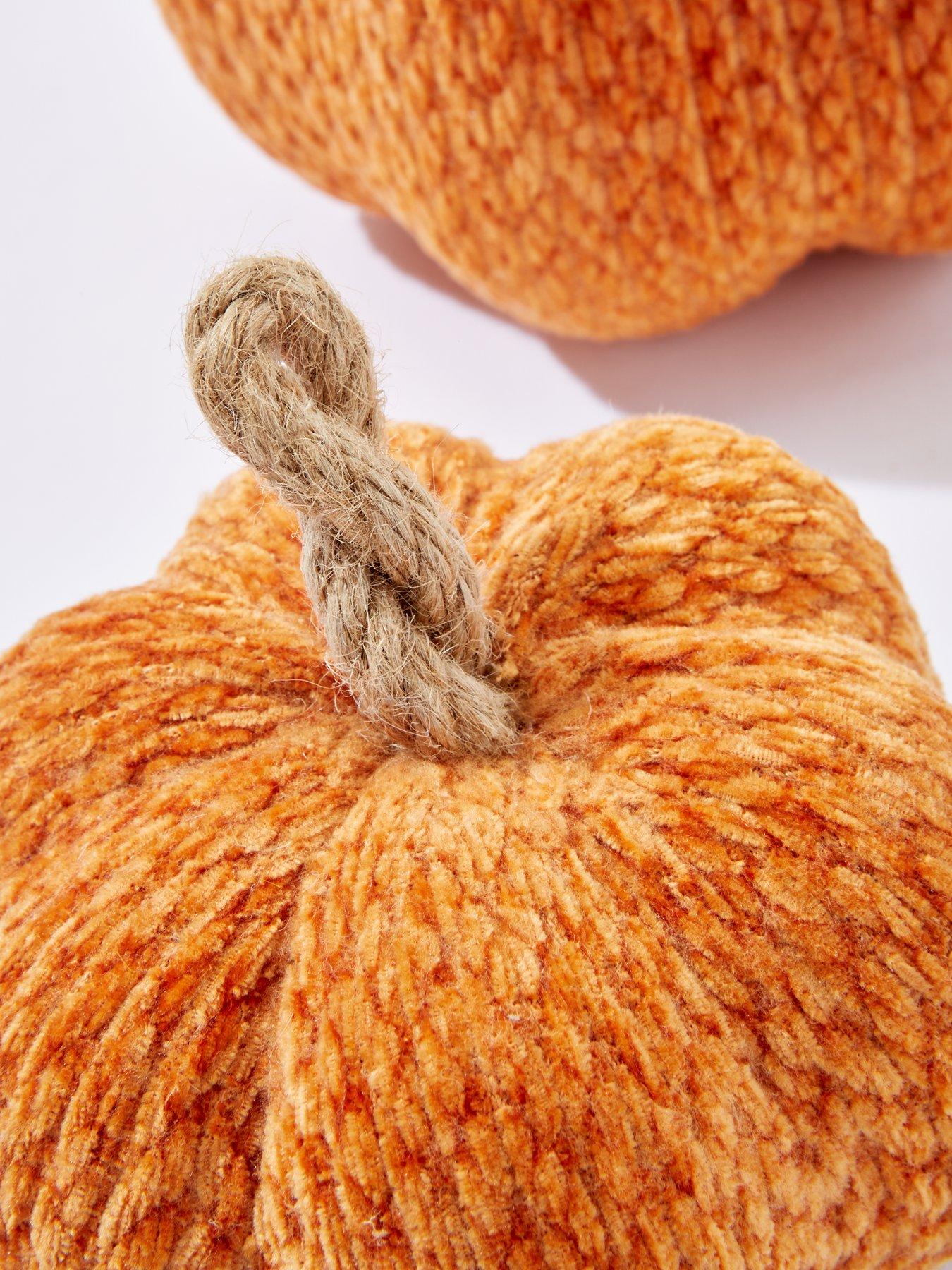 Image 5 of 6 of The Very Collection Set of 2 Chenille Pumpkin Autumn/Halloween Decorations