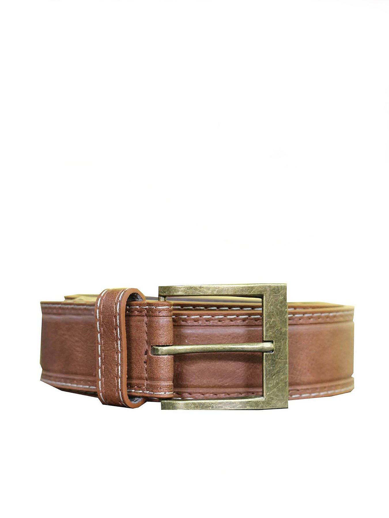 Image 1 of 3 of D555 Dylan Bonded Leather Belt - Tan