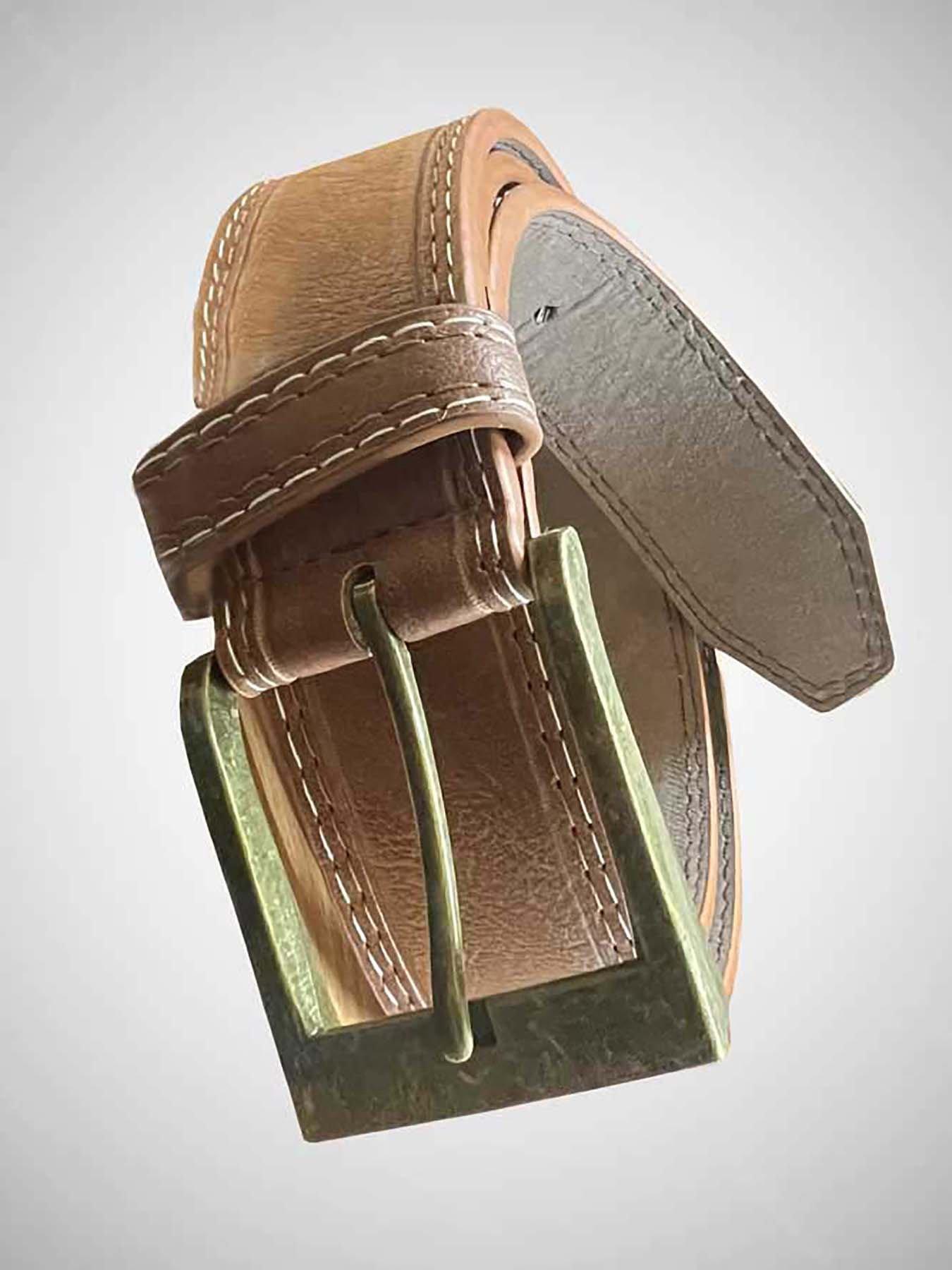 Image 3 of 3 of D555 Dylan Bonded Leather Belt - Tan