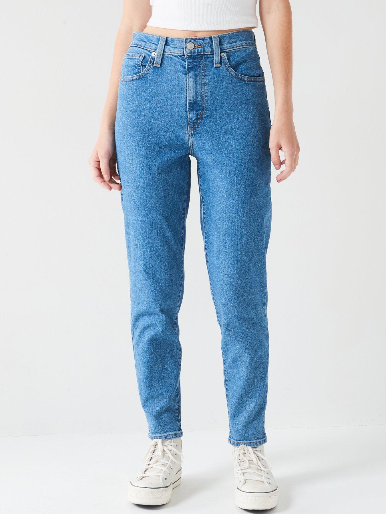  image of levis-high-waisted-mom-jeans-fyi-blue