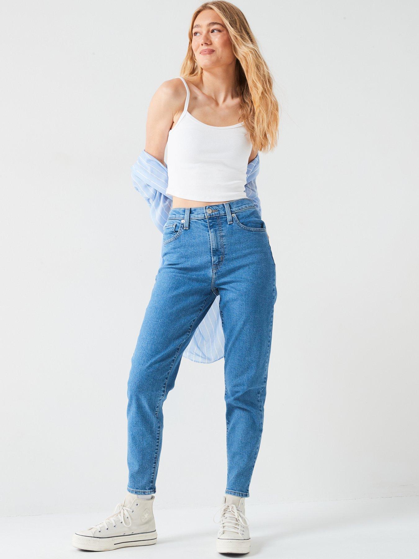  image of levis-high-waisted-mom-jeans-fyi-blue