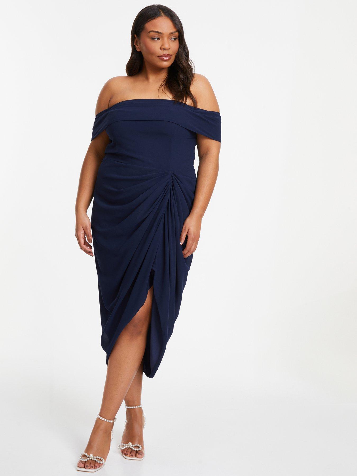 Quiz curve sales navy dress