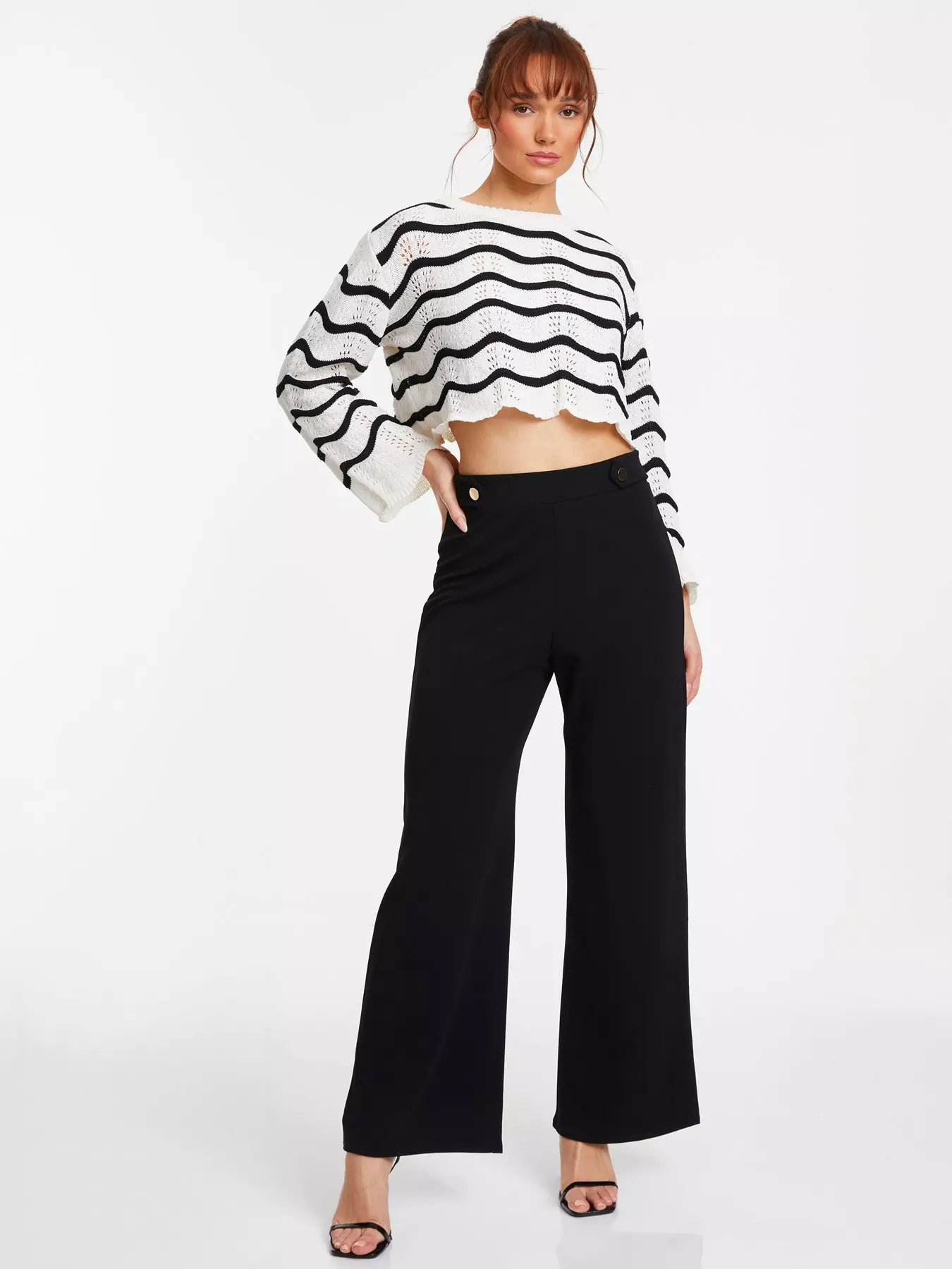 Black Palazzo Wide Trousers