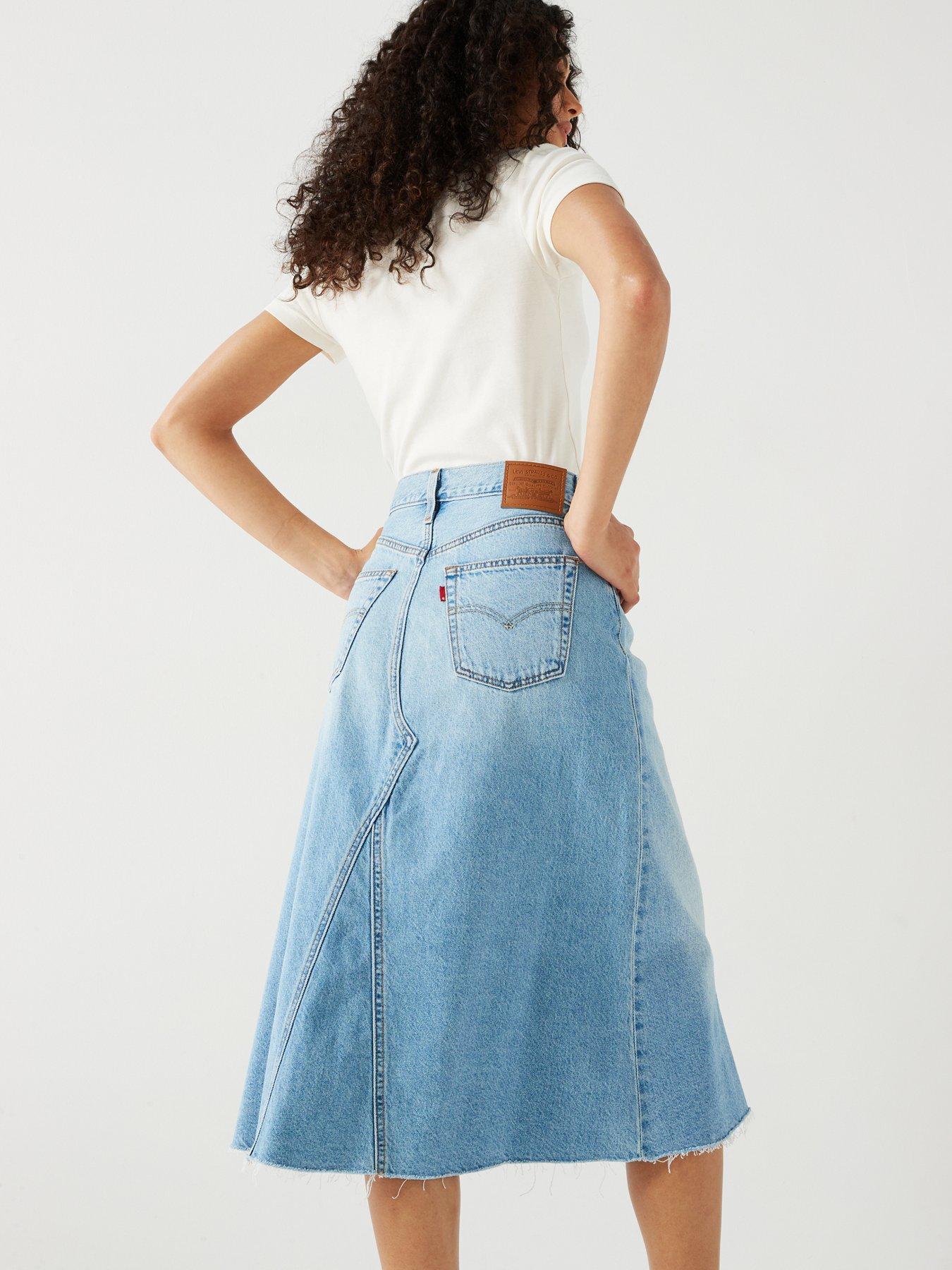 Levi's Women's High Rise Denim Skirt | A-Line Relaxed Fit, Non-Stretch Jean Skirt