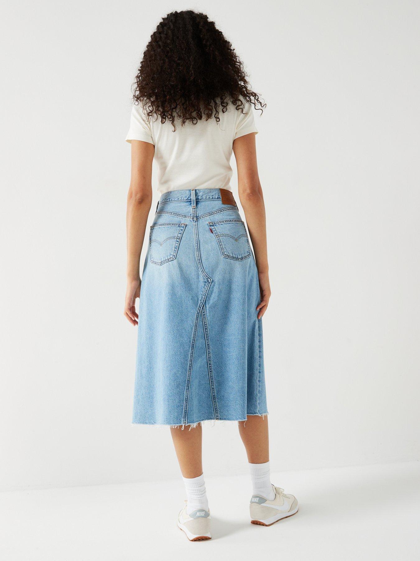Levi's High Rise A-line Decon Skirt Secret Secret Blue