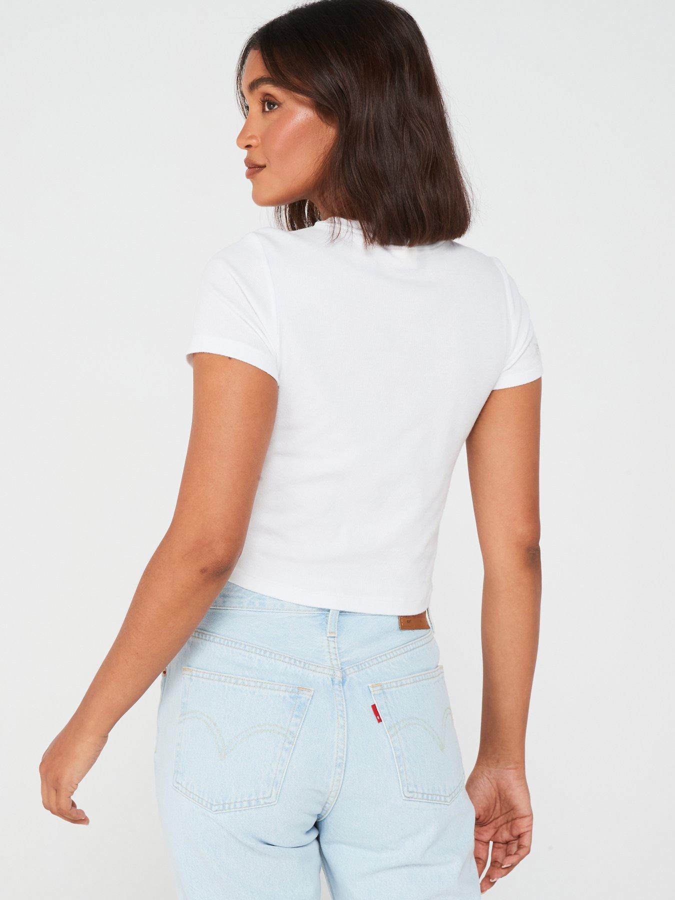 Image 2 of 4 of Levi's Essential Sporty T-shirt - White + Cotton Blend