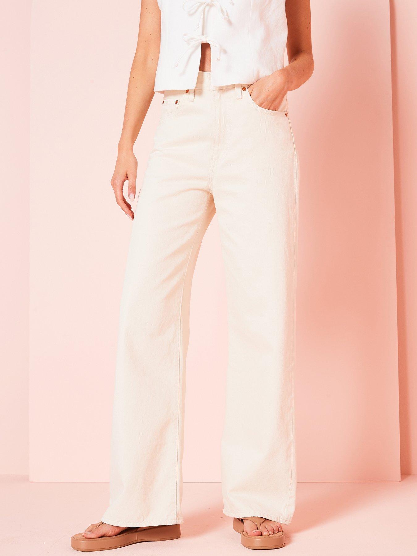  image of levis-ribcage-wide-leg-jeans-barely-freezing-cream