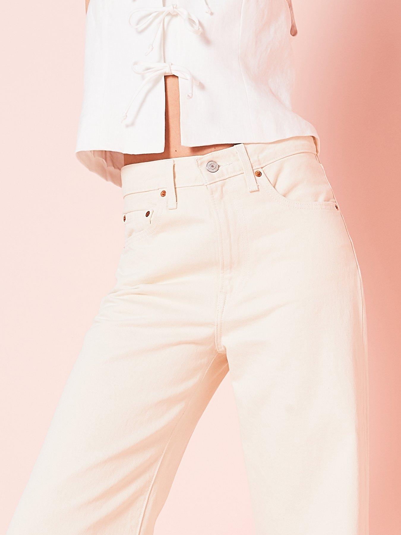  image of levis-ribcage-wide-leg-jeans-barely-freezing-cream