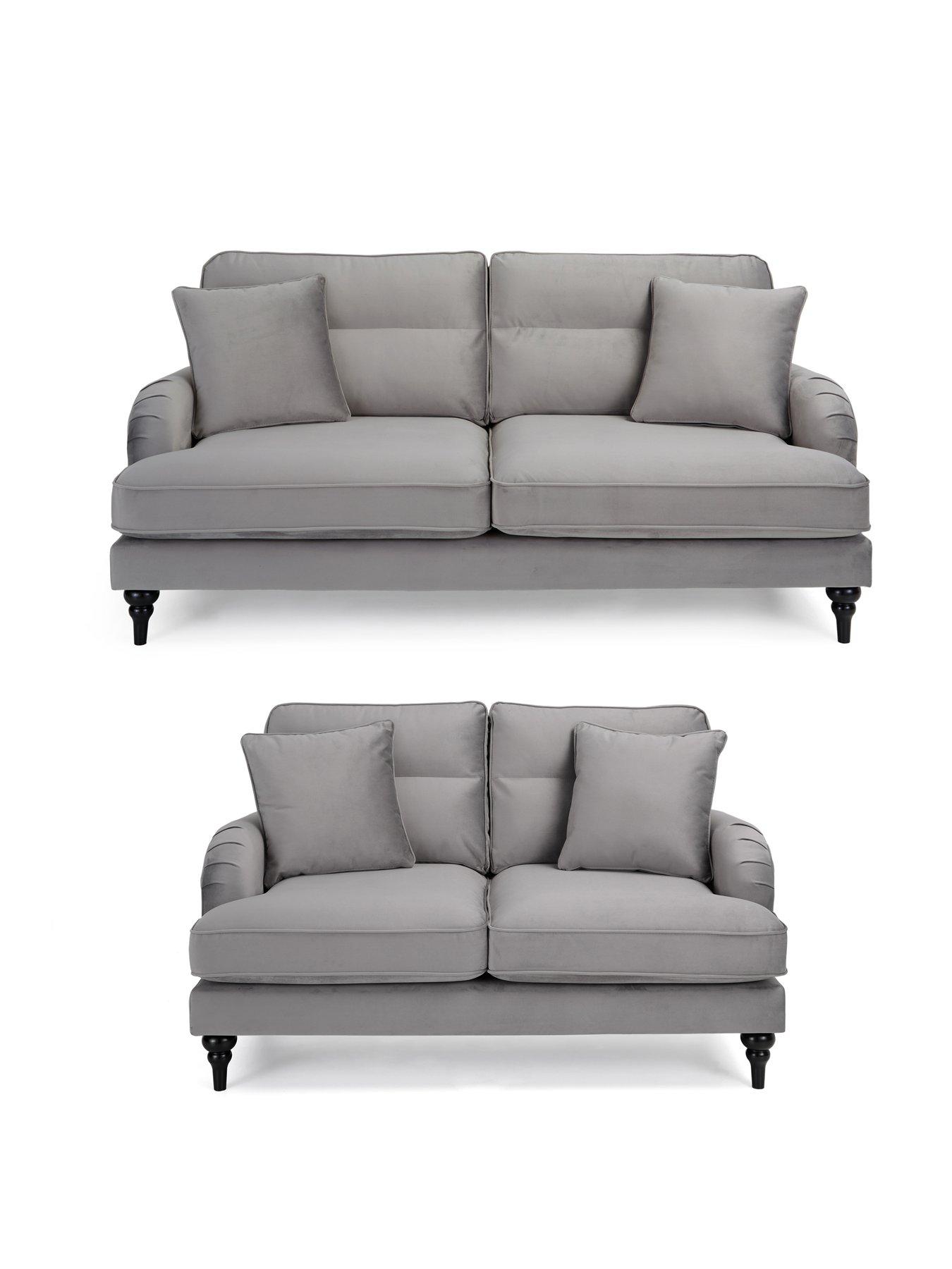 The Very Collection Victoria 3 + 2 Seater Fabric Sofa Set (Buy  &  SAVE!) - Grey - FSC® Certified