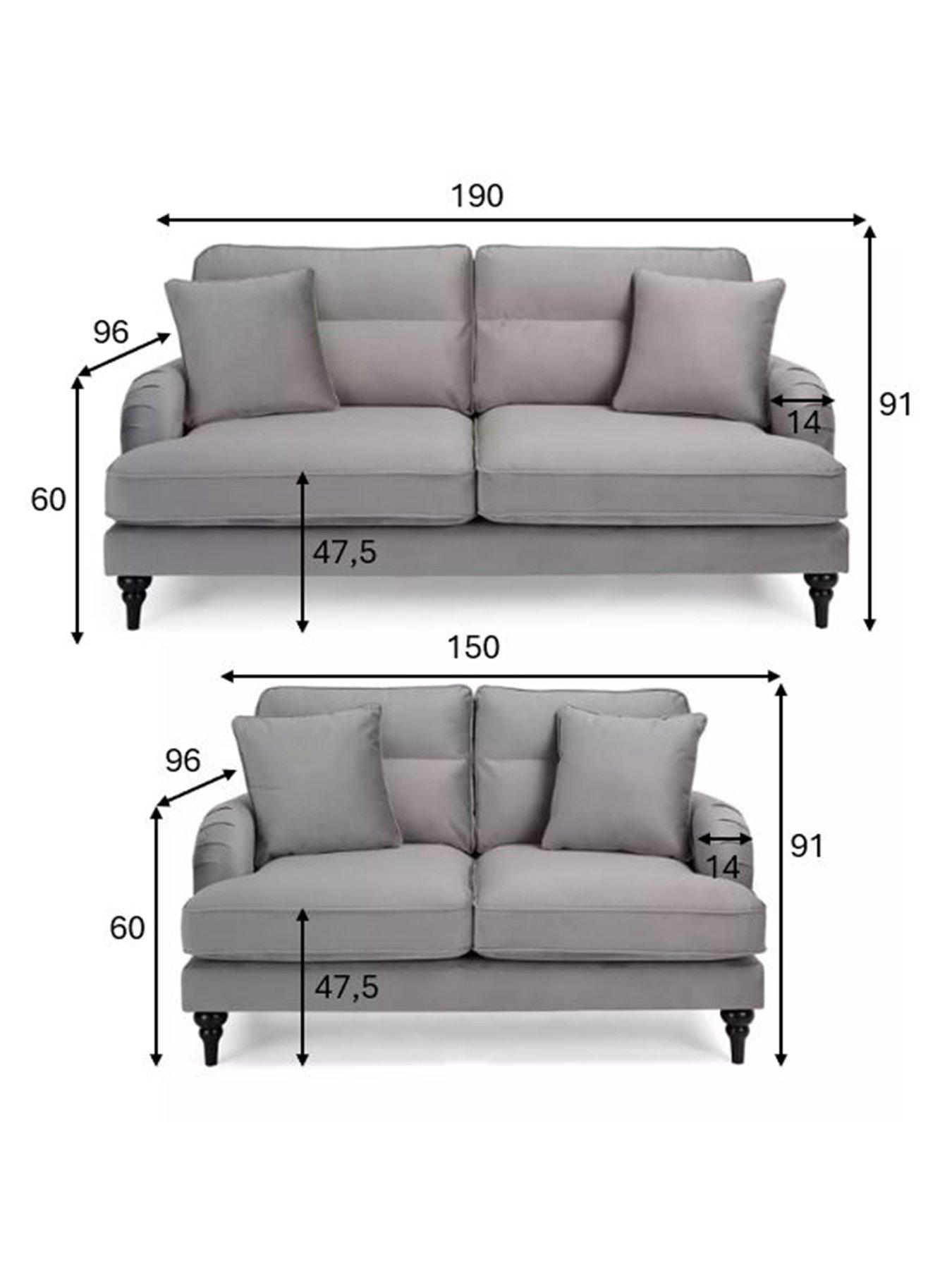 Image 6 of 7 of The Very Collection Victoria&nbsp;3 + 2 Seater Fabric Sofa Set&nbsp;(Buy &amp; SAVE!) - Grey&nbsp;- FSC&reg; Certified