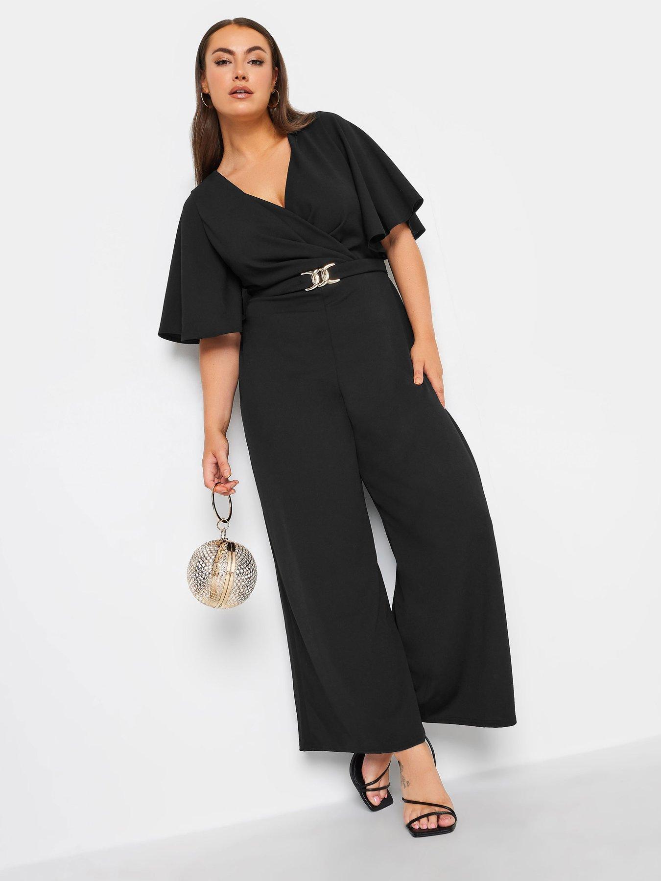  image of yours-curve-buckle-detail-jumpsuit-black