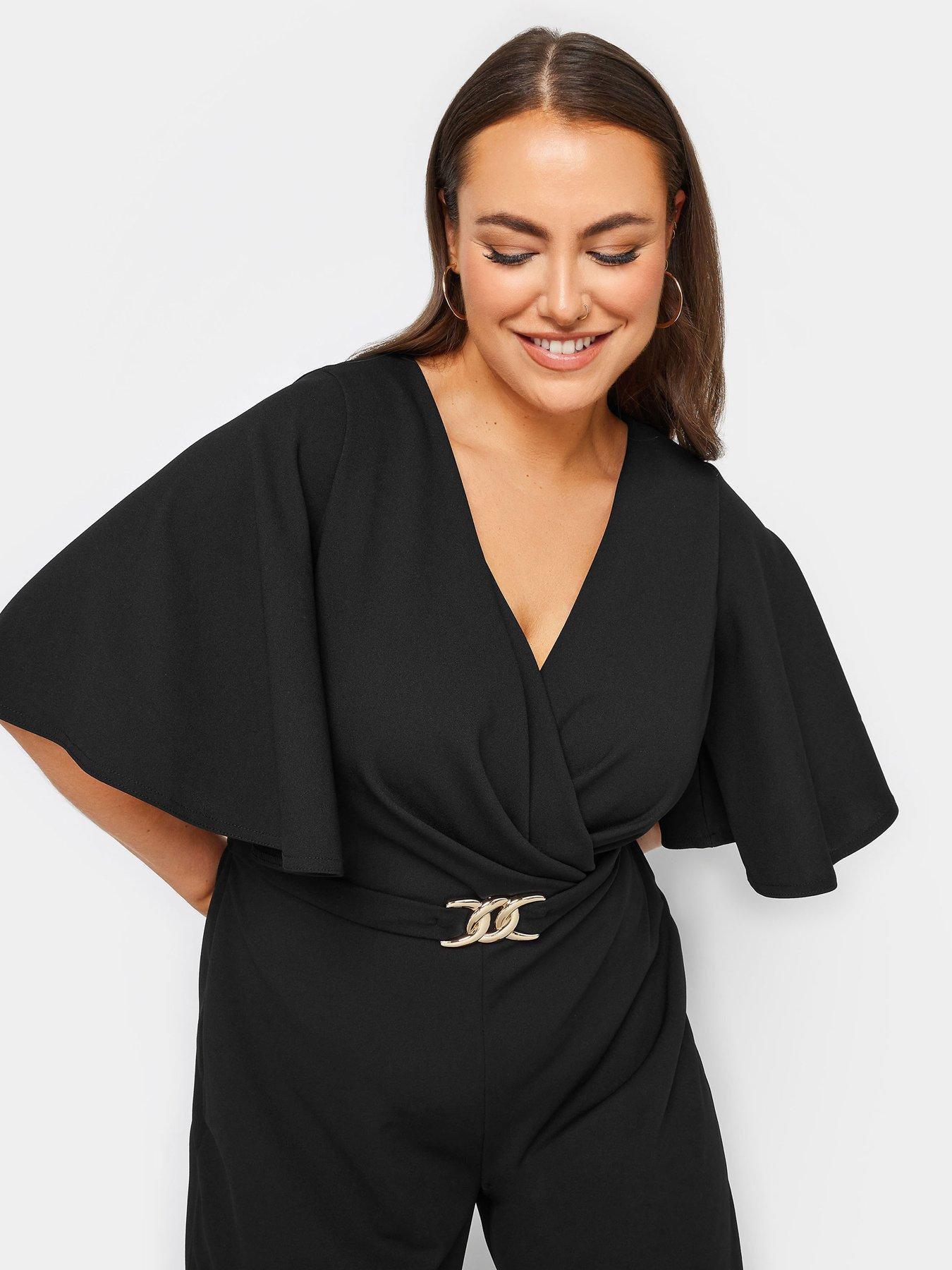  image of yours-curve-buckle-detail-jumpsuit-black